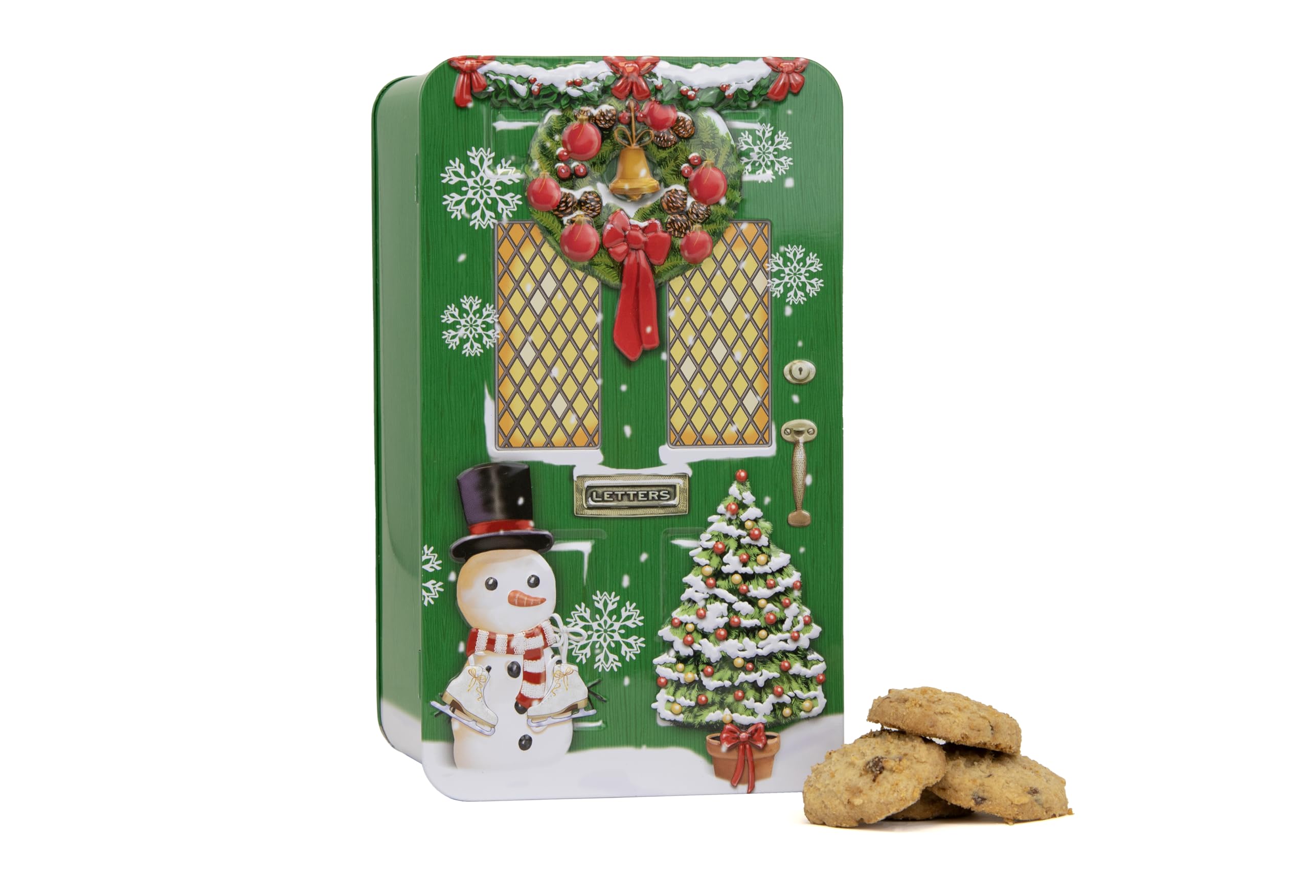 The Silver Crane Co. - Green Christmas Door Gift Set Biscuit Tin