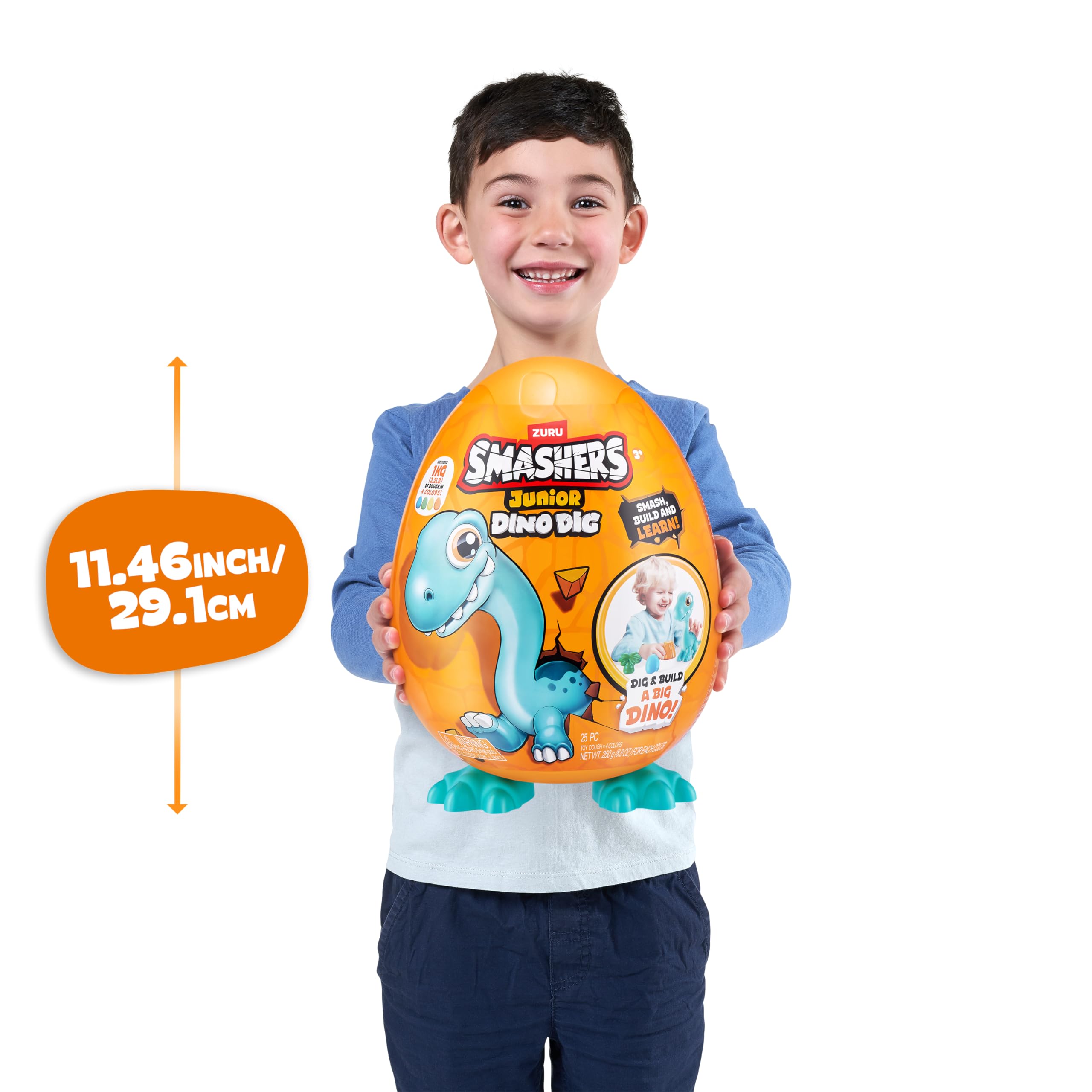 Smashers Junior Dino Dig Large Egg - T-Rex Buildable Dino Playset for Toddlers 18m+