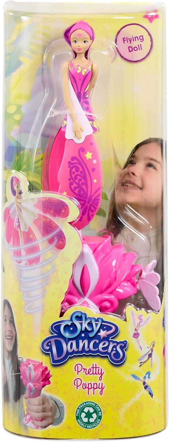 Sky Dancers: Pretty Poppy - Dazzling Flying Doll with Spinning Wings, No Batteries Required