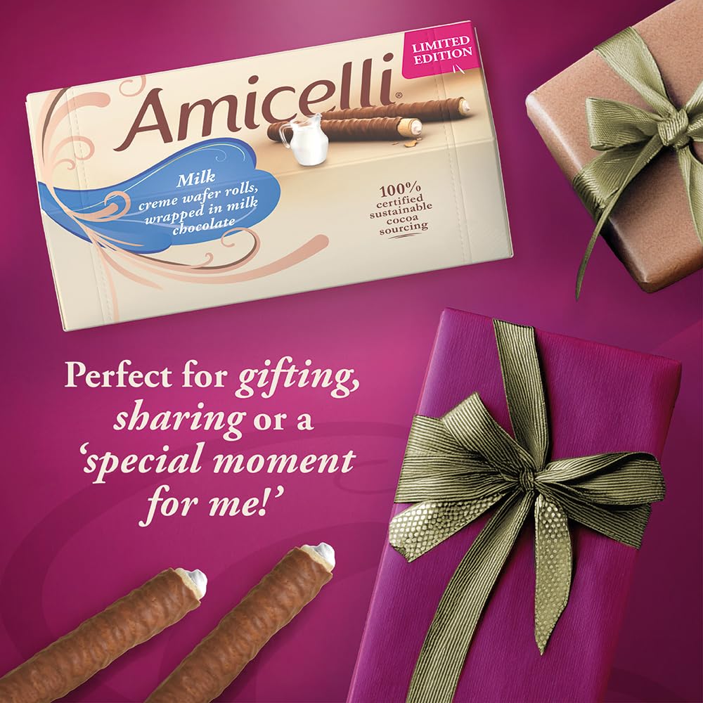 Ritter Sport Amicelli Limited Edition Vanilla Milk Crème Crispy Wafer Rolls 200g 6