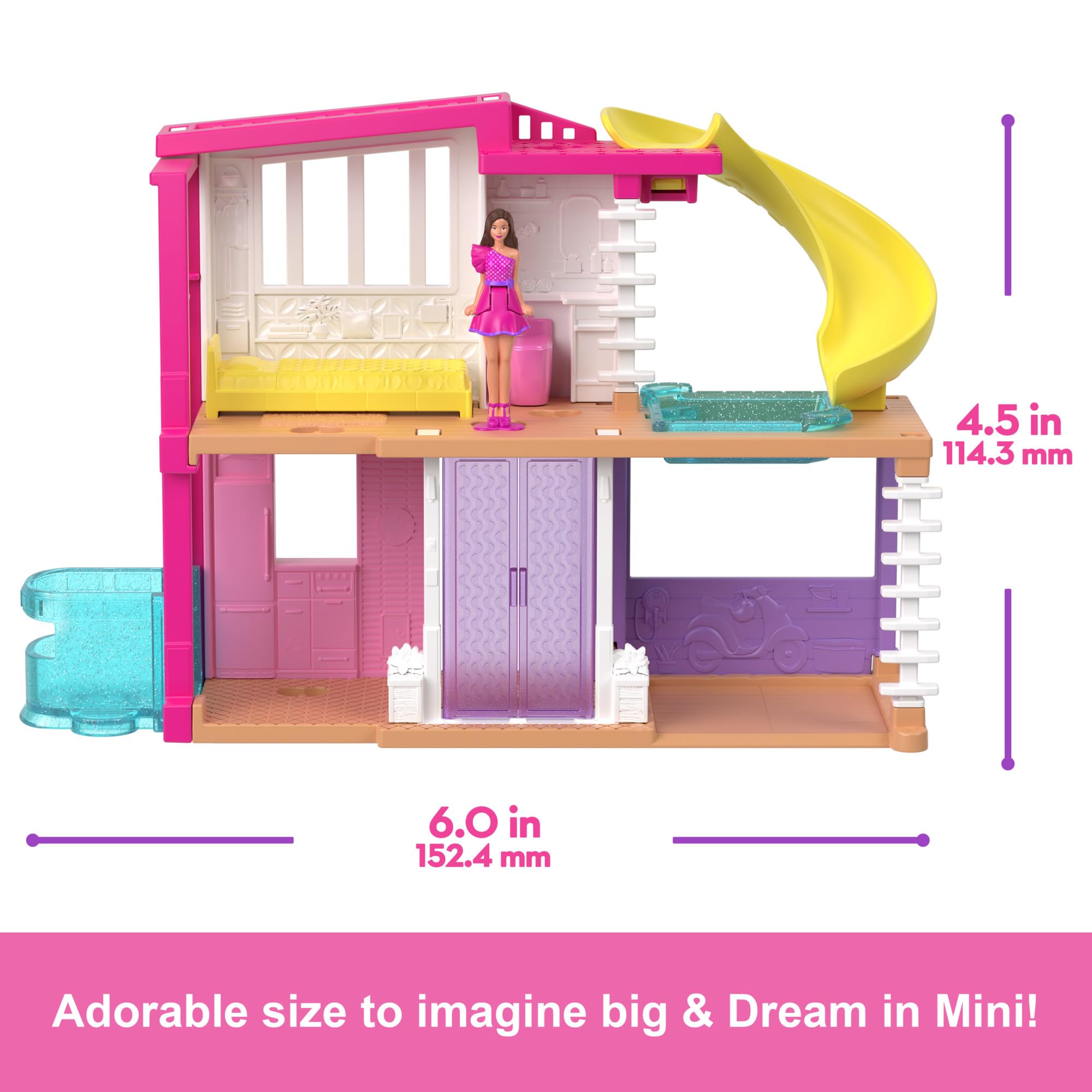 Mini BarbieLand Doll House Playset with 1.5-inch Doll - Barbie Dreamhouse HYF47 7