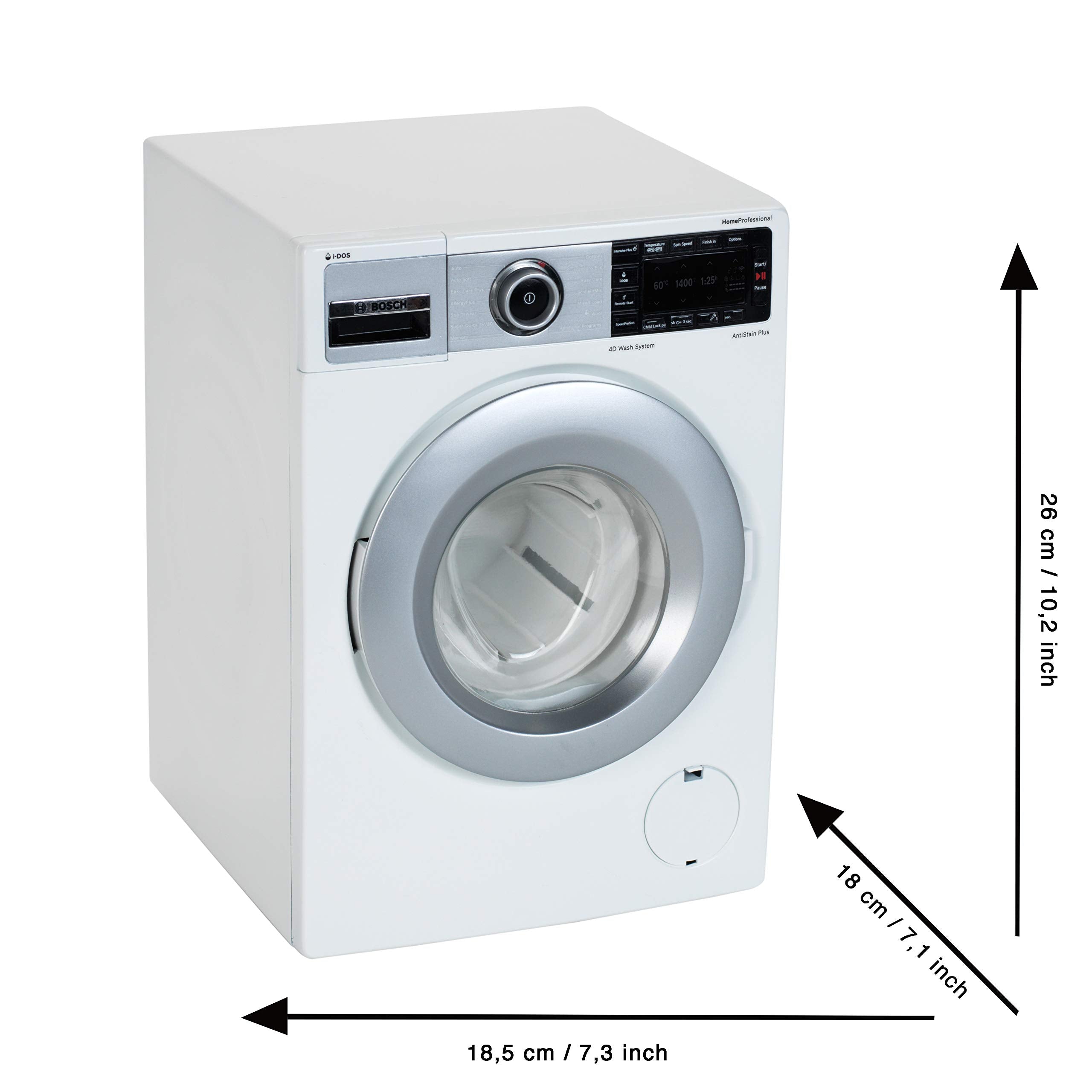 Theo Klein 9213 Bosch Washing Machine - Functional Pretend Play Toy for Ages 3+