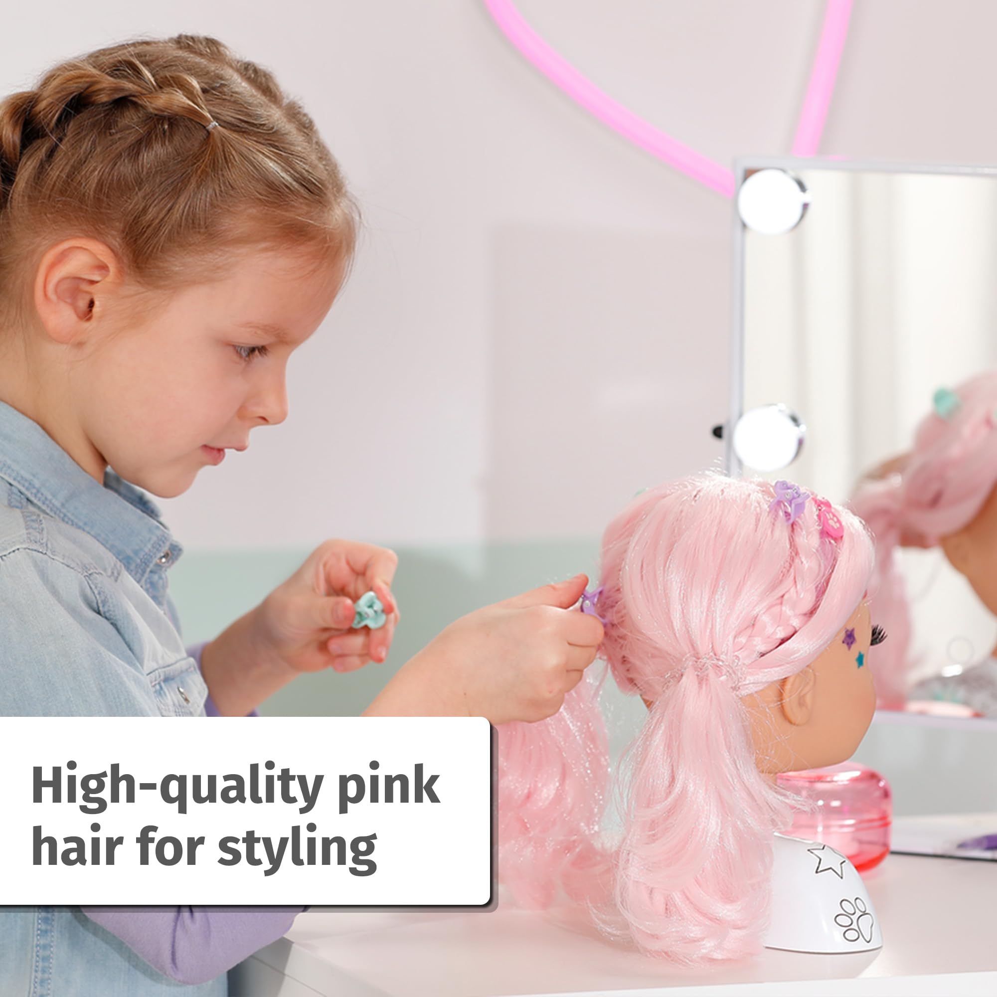 BABY born Styling Head Artist with Face Stencil and Hair Accessories 12