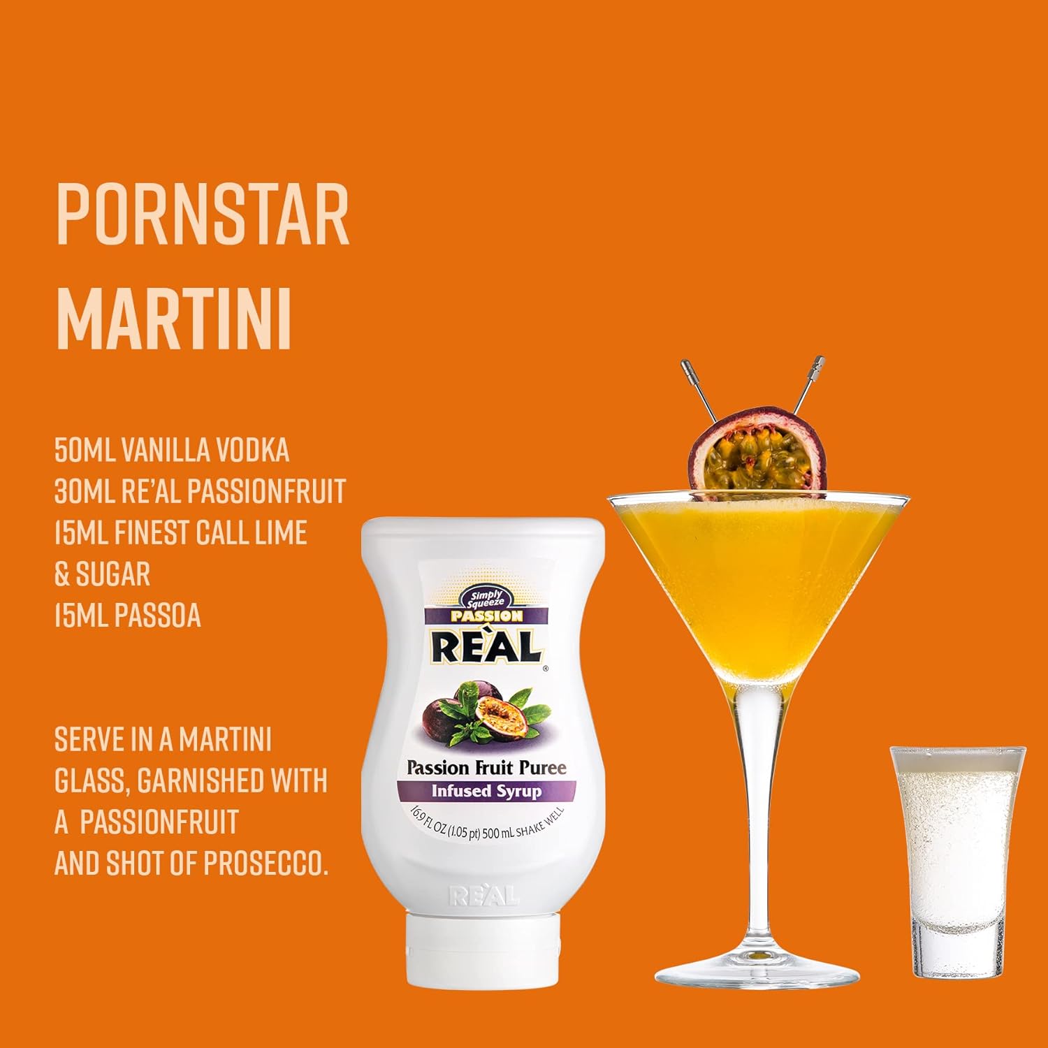 RE"AL Syrups Passion Fruit Puree Infused Fruit Syrup for Cocktails, Cooking & Baking 3