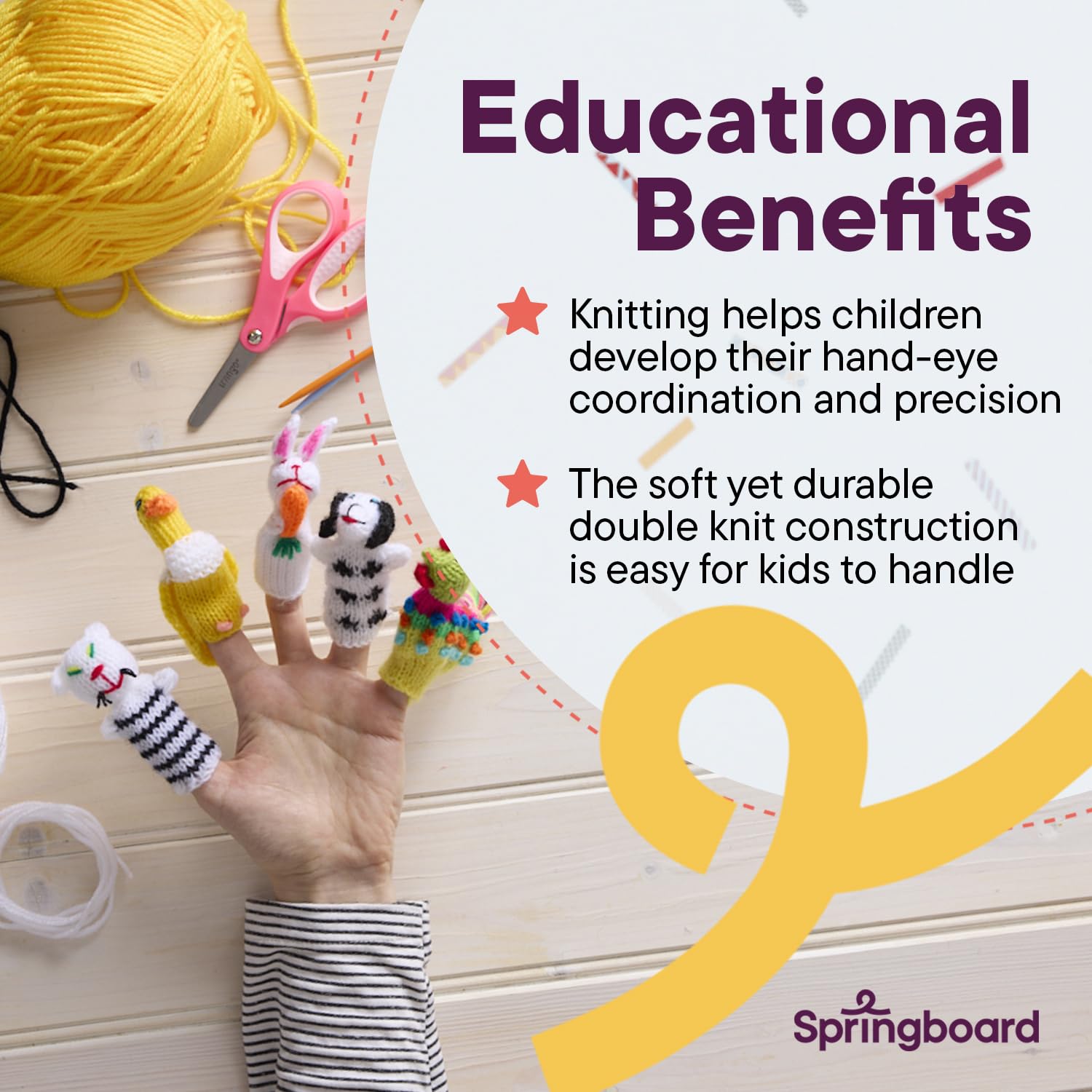 Springboard Acrylic Double Knitting Wool Multipack - 10x100g Coloured DK Yarn for Crafts 5