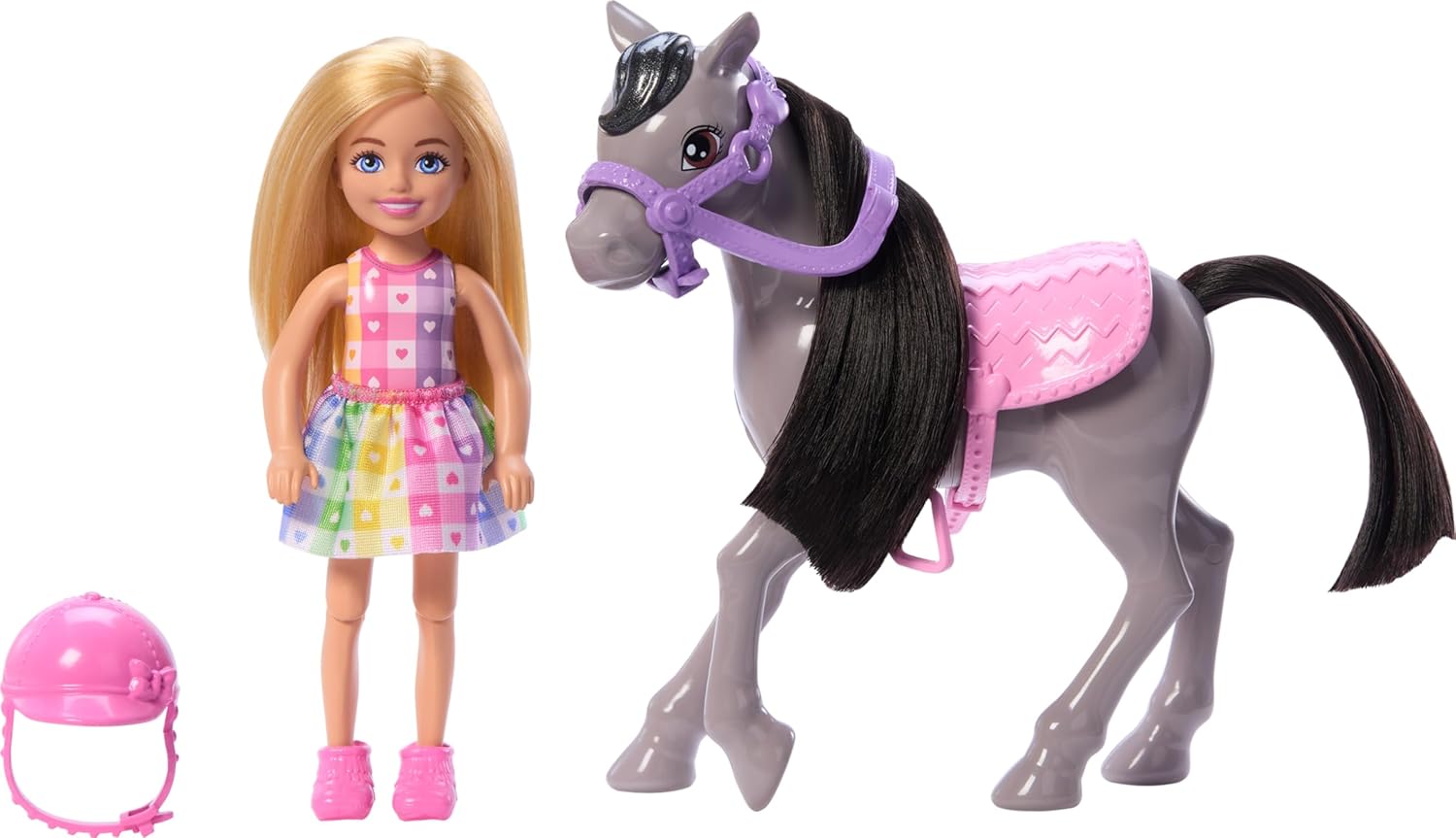 Barbie Chelsea Doll & Horse Toy Set - Bendable Knees, Helmet & Saddle, Ages 3+