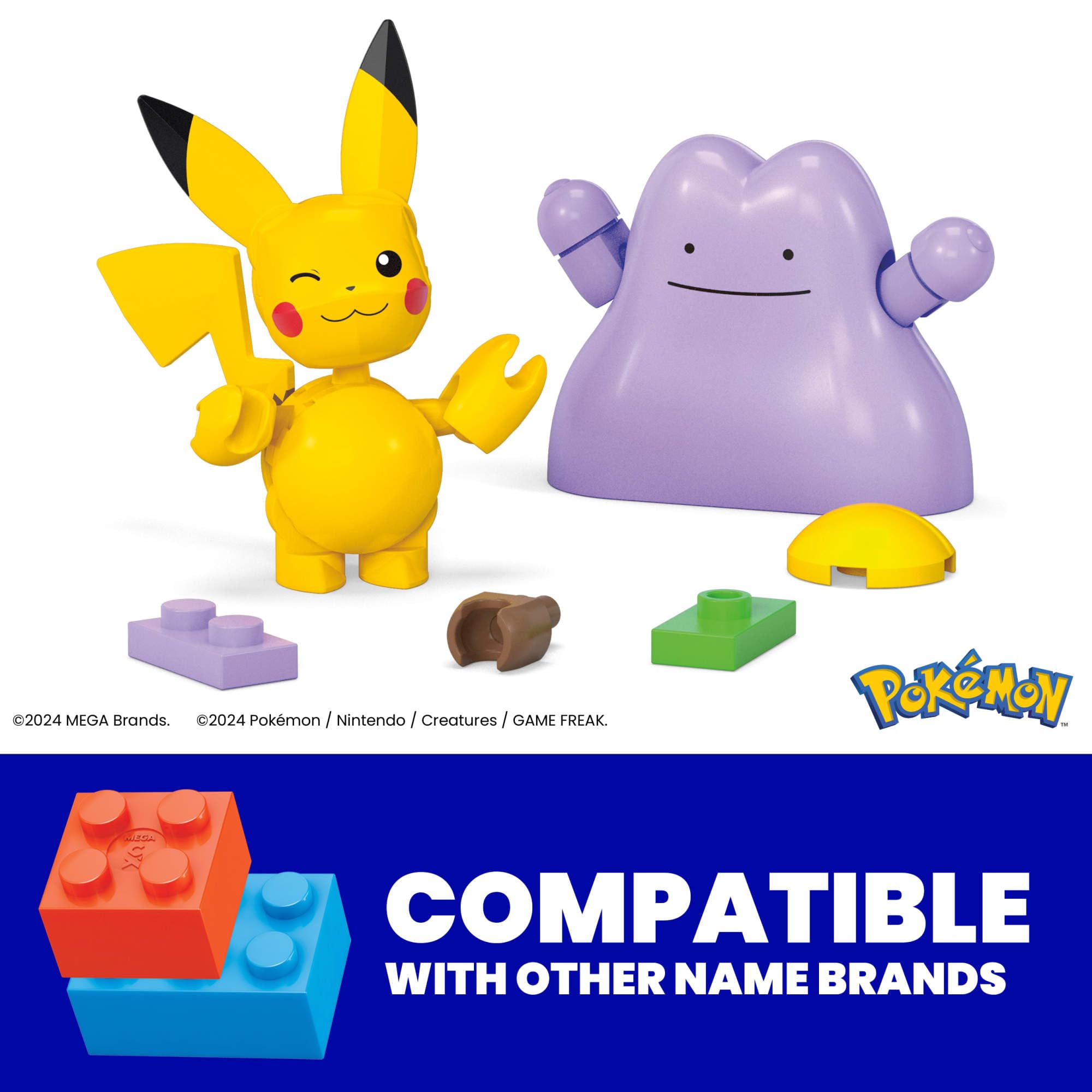 MEGA Pokémon Action Figure Building Toy Set - Buildable Pikachu & Ditto with Poké Balls, Ages 6+ 6