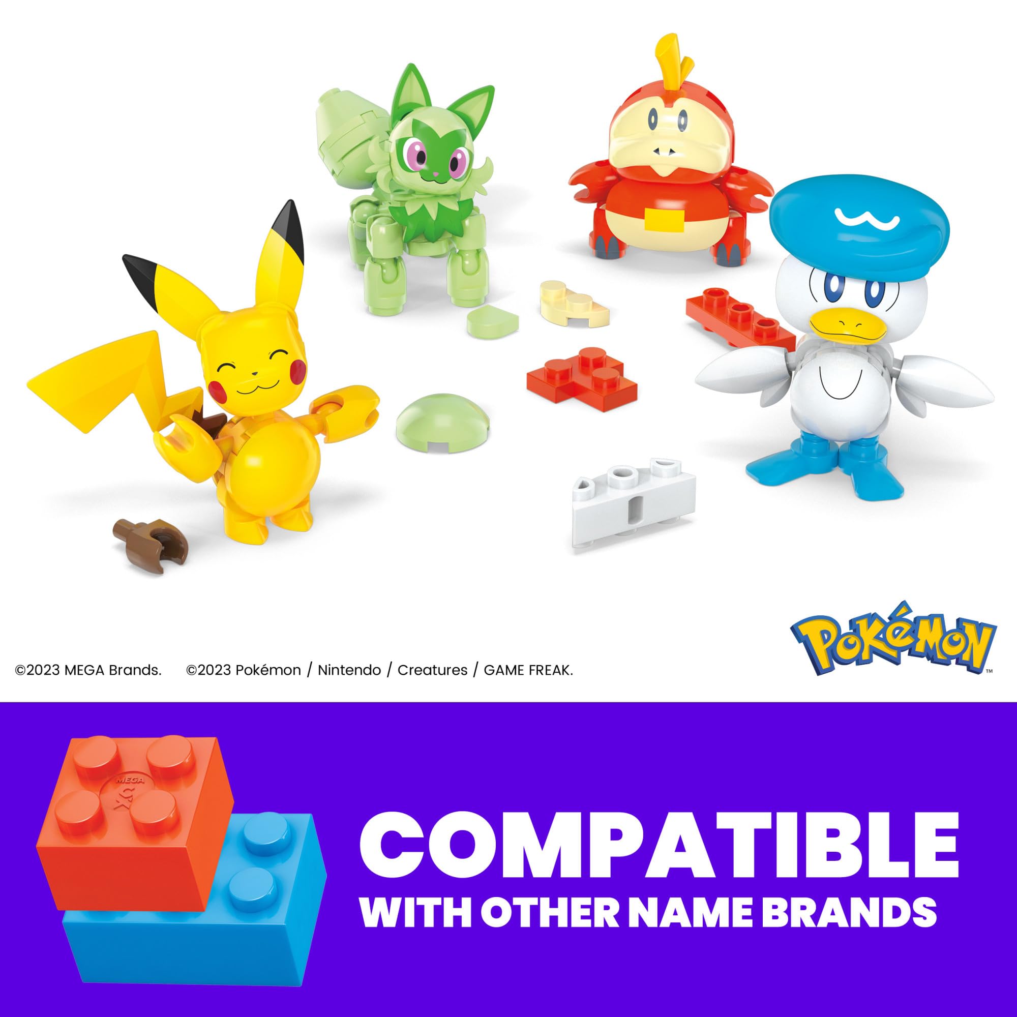 MEGA Pokémon Action Figure Building Set - 79-Piece Playset with Pikachu & Paldea Partners 7