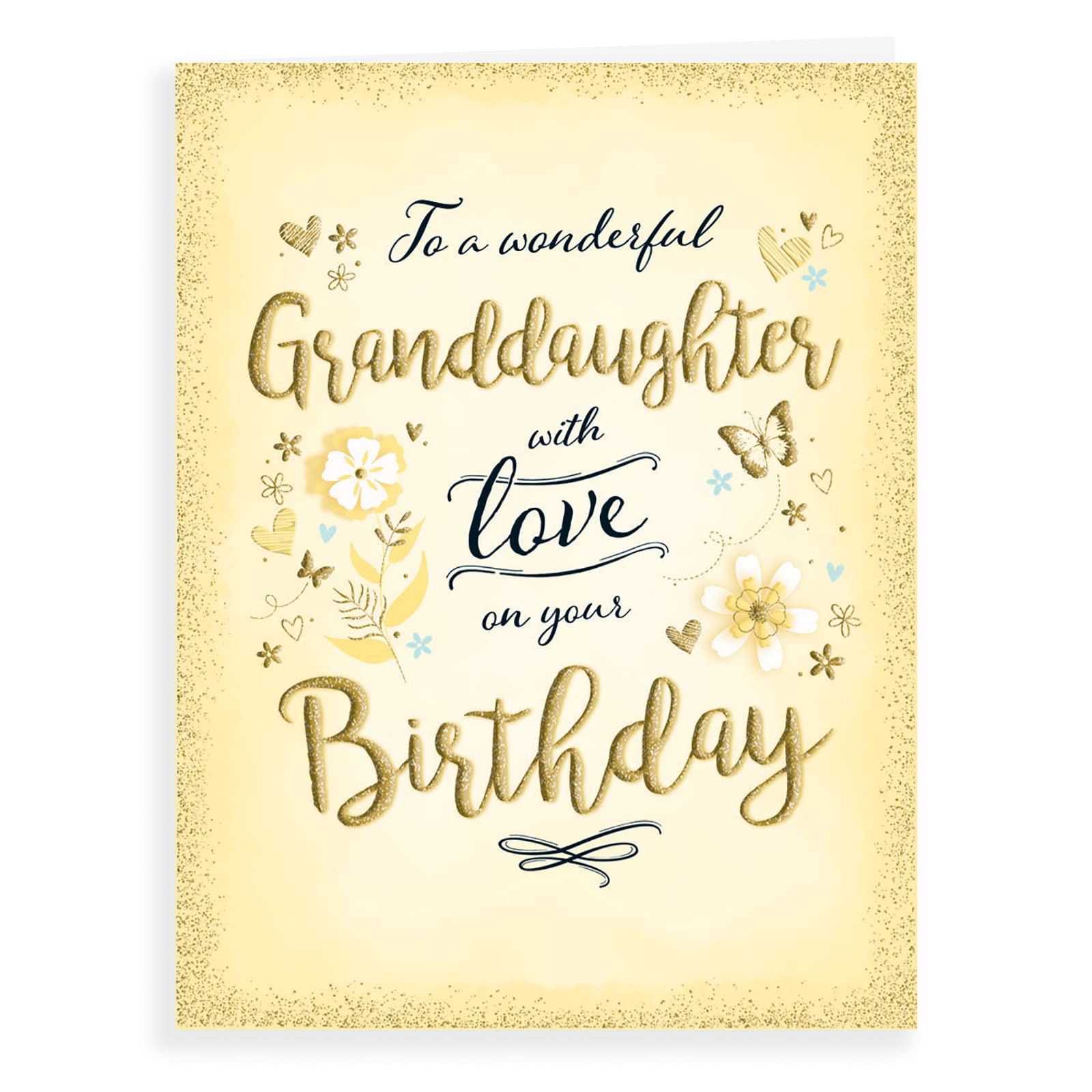 Piccadilly Greetings Birthday Card for Granddaughter | 8 x 6 Inches | Flowers on Lemon Design