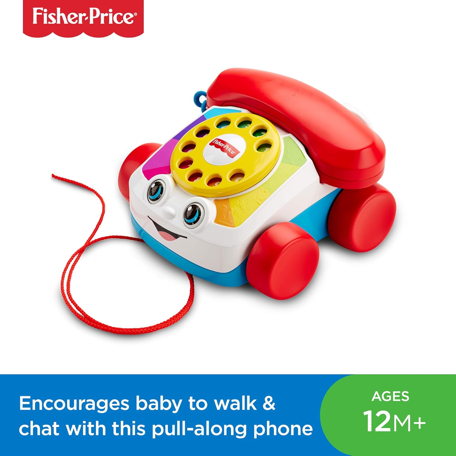 Fisher-Price Chatter-Telefon – Klassisches Nachziehspielzeug für Kleinkinder ab 12 Monaten 4