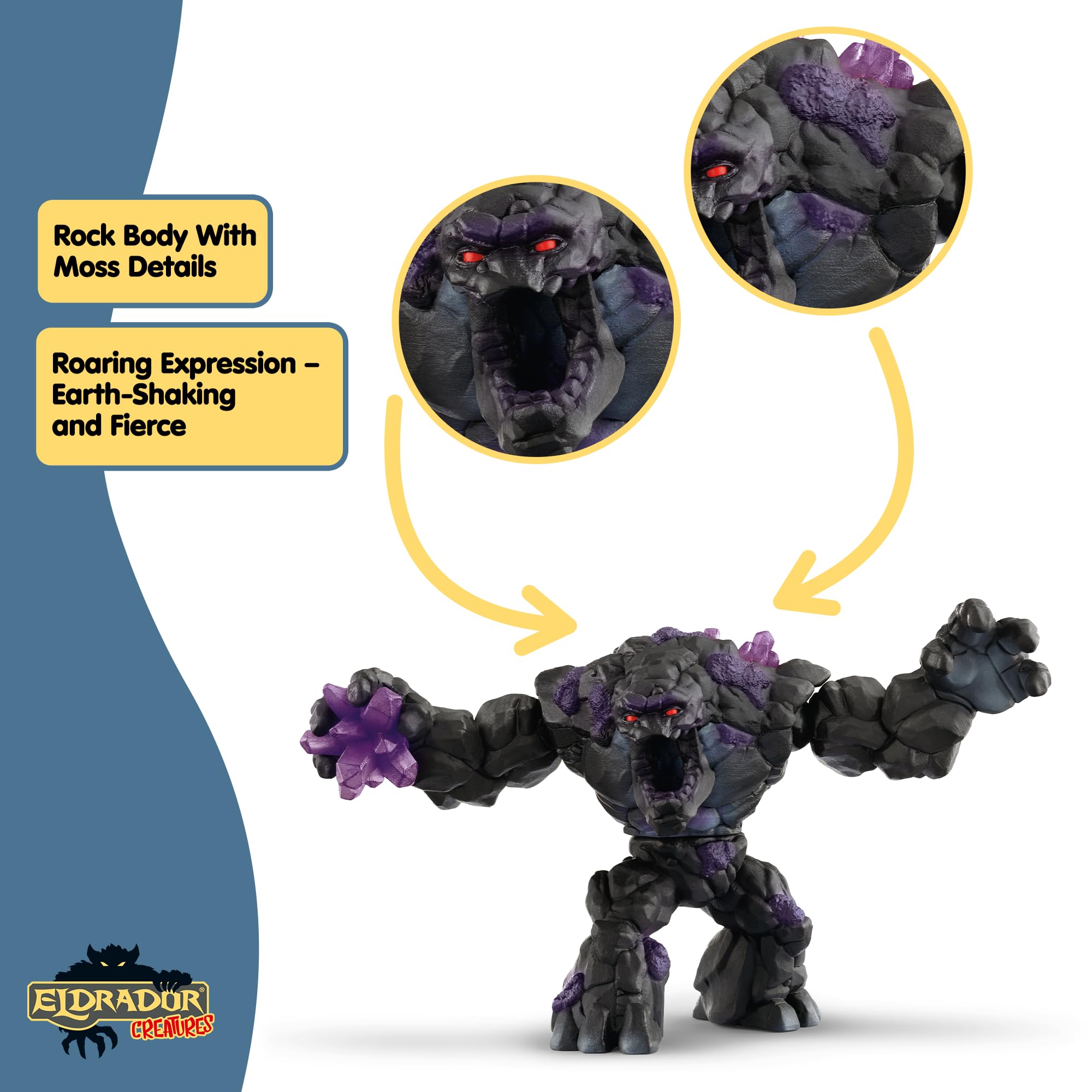 Schleich Eldrador Creatures Shadow Stone Monster - 9" Movable Action Figure with Crystal Set for Ages 7+ 10