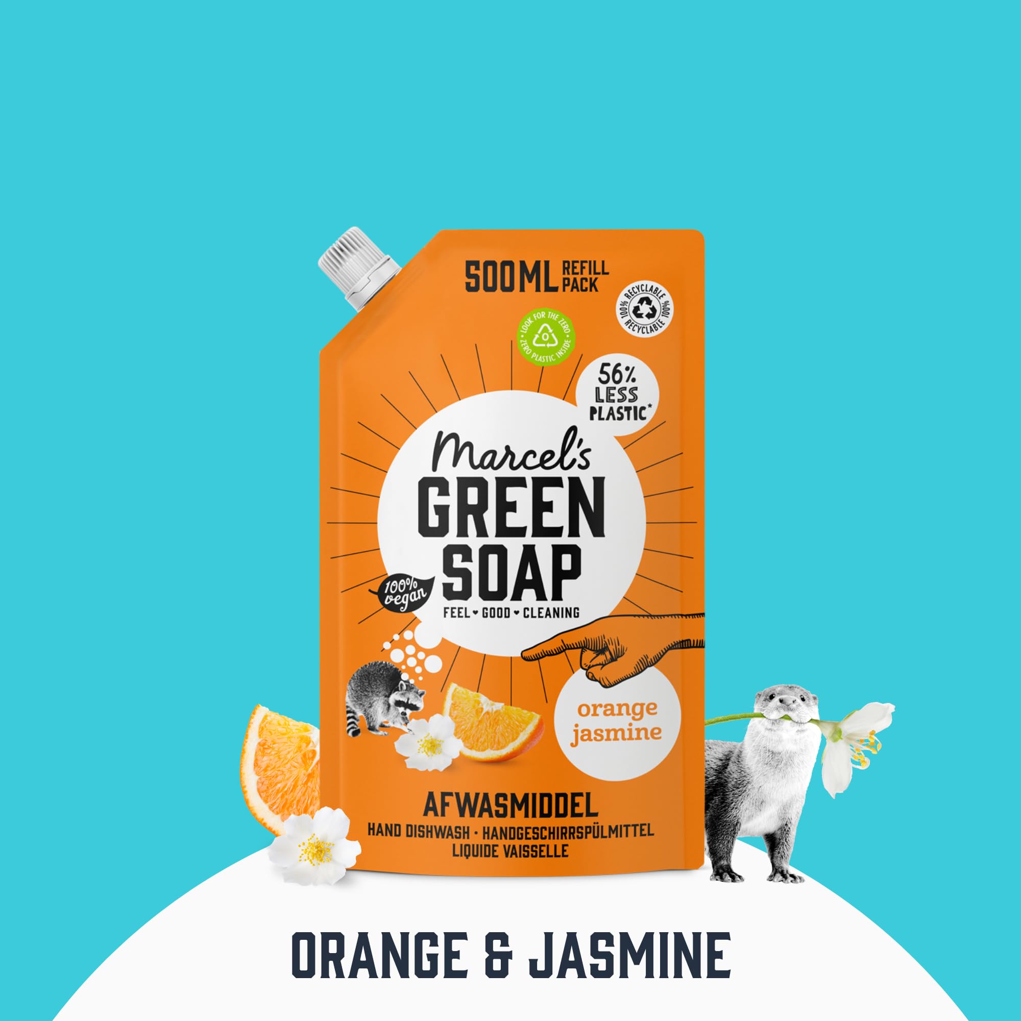 Marcel's Green Soap - Orange &amp; Jasmin Spülmittel Nachfüllpackung 4