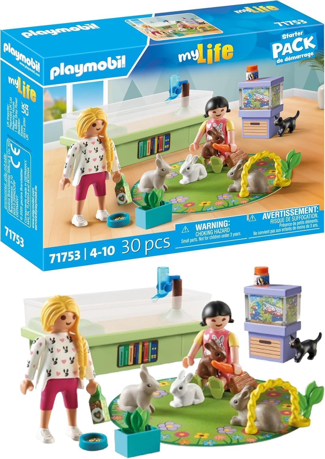 Playmobil My Life Family with Rabbits Playset - Animal Figures for Kids 4+