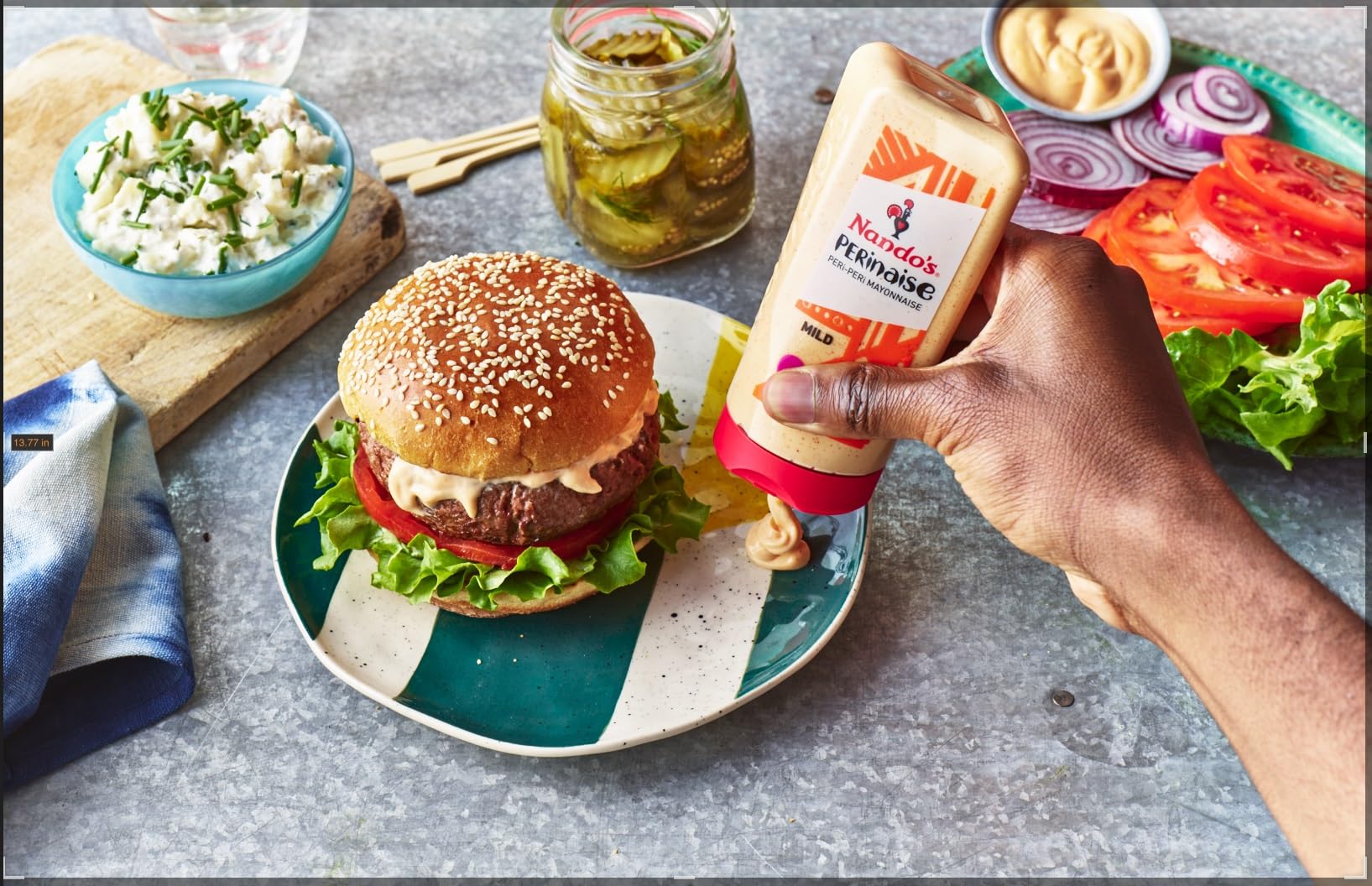 Nando's Mild Perinaise Mayonnaise - Creamy PERi-PERi Flavor | 265g Squeezy Bottle (Pack of 6)