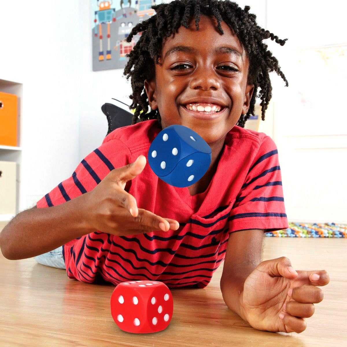 Learning Resources Foam Dot Dice - Soft Material, Large Size for Group Play | Set of 2