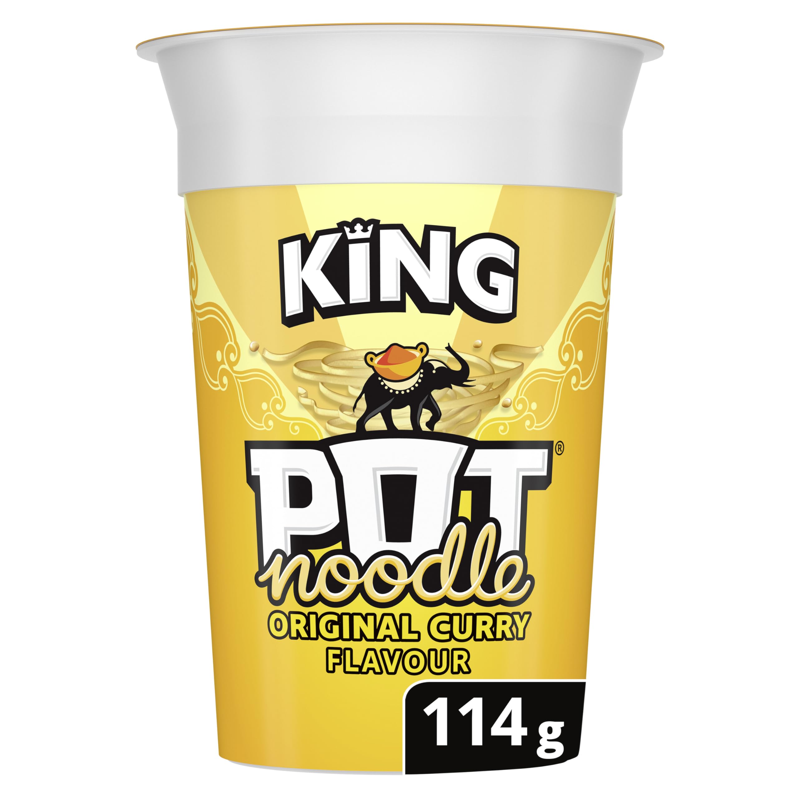 Pot Noodle King Size Original Curry Instant Vegetarian Noodle Snack 114g