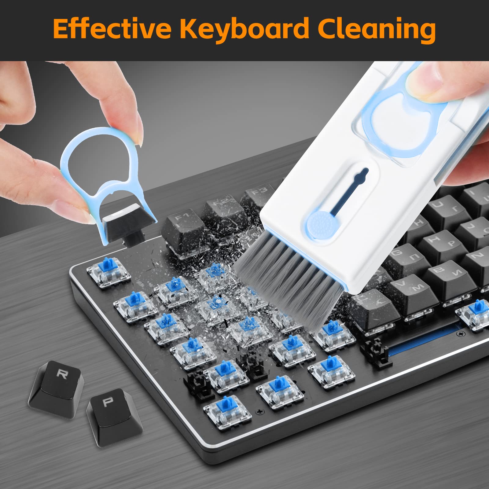 Alyvisun 11 in 1 Laptop Cleaning Kit - Multifunctional Keyboard Cleaner Brush & Keycap Puller | Blue 3
