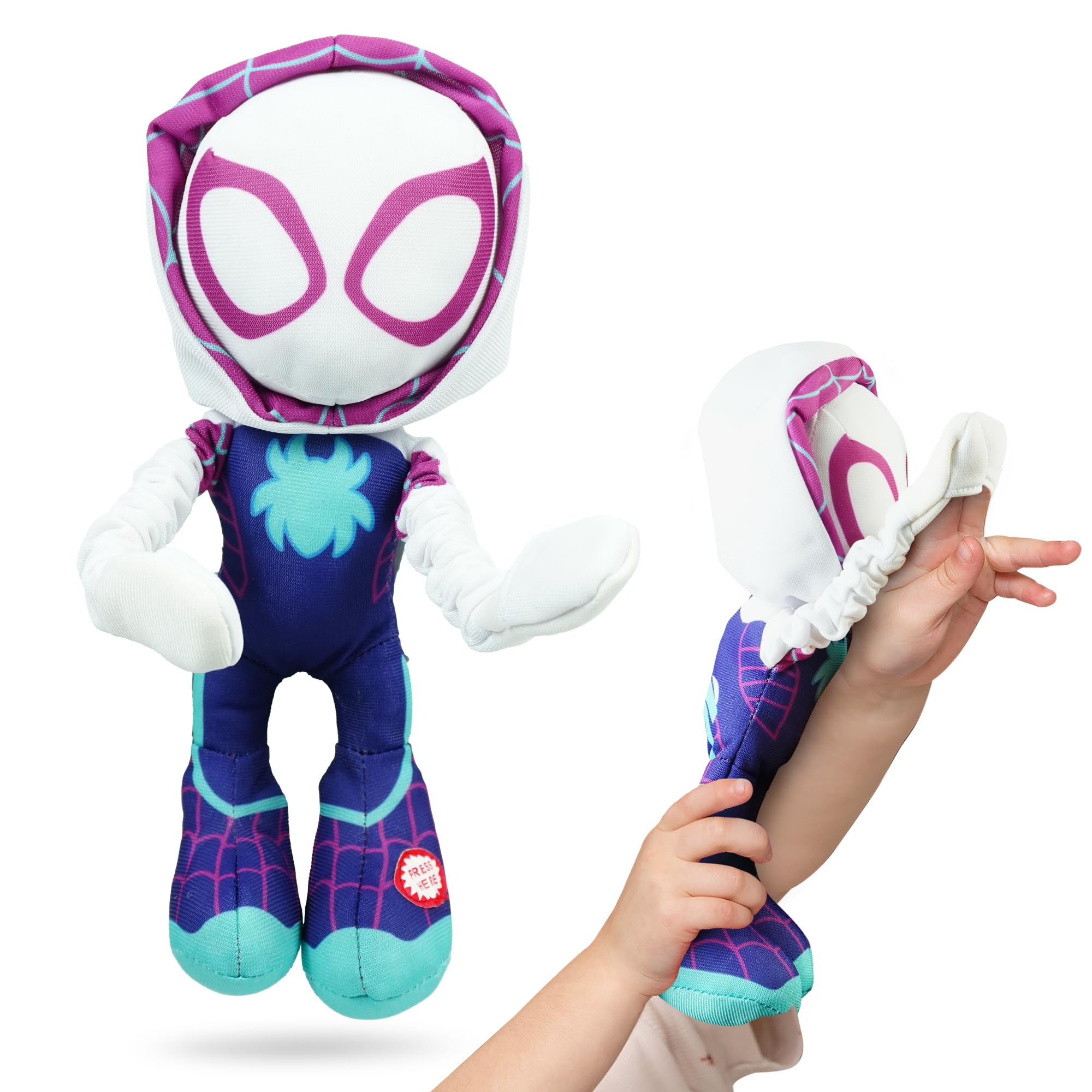 Marvel Spidey and His Amazing Friends Slingshot Ghost-Spider Plush Toy - Stretchable Arms for Action Play 8