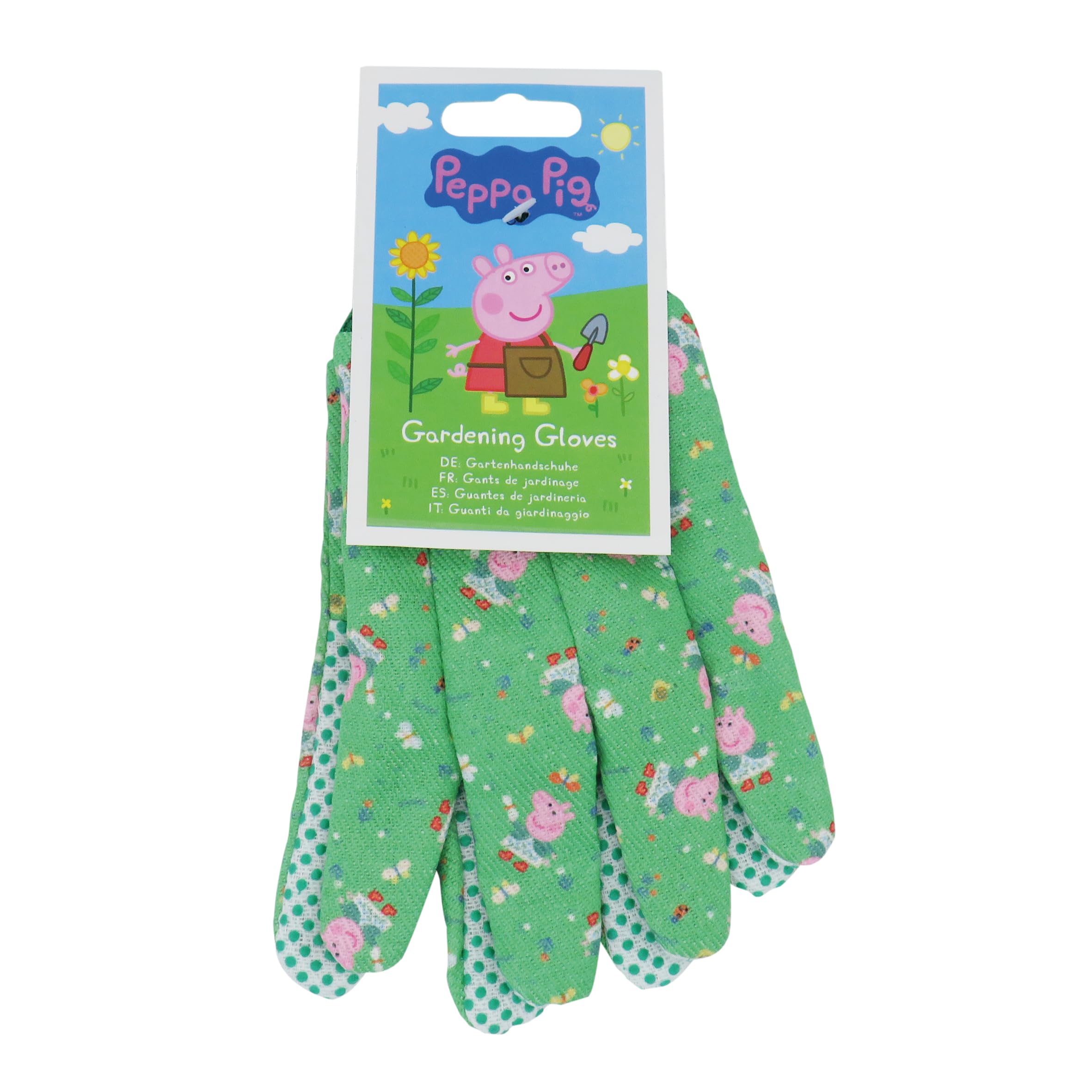 Robert Frederick Peppa Pig Children’s Gardening Gloves - Age 5+ | Cotton Blend | Green