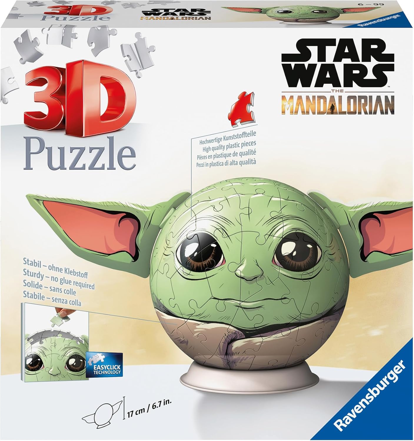 Ravensburger Star Wars Stitch Mandalorian Grogu 3D Jigsaw Puzzle Ball with Ears 6