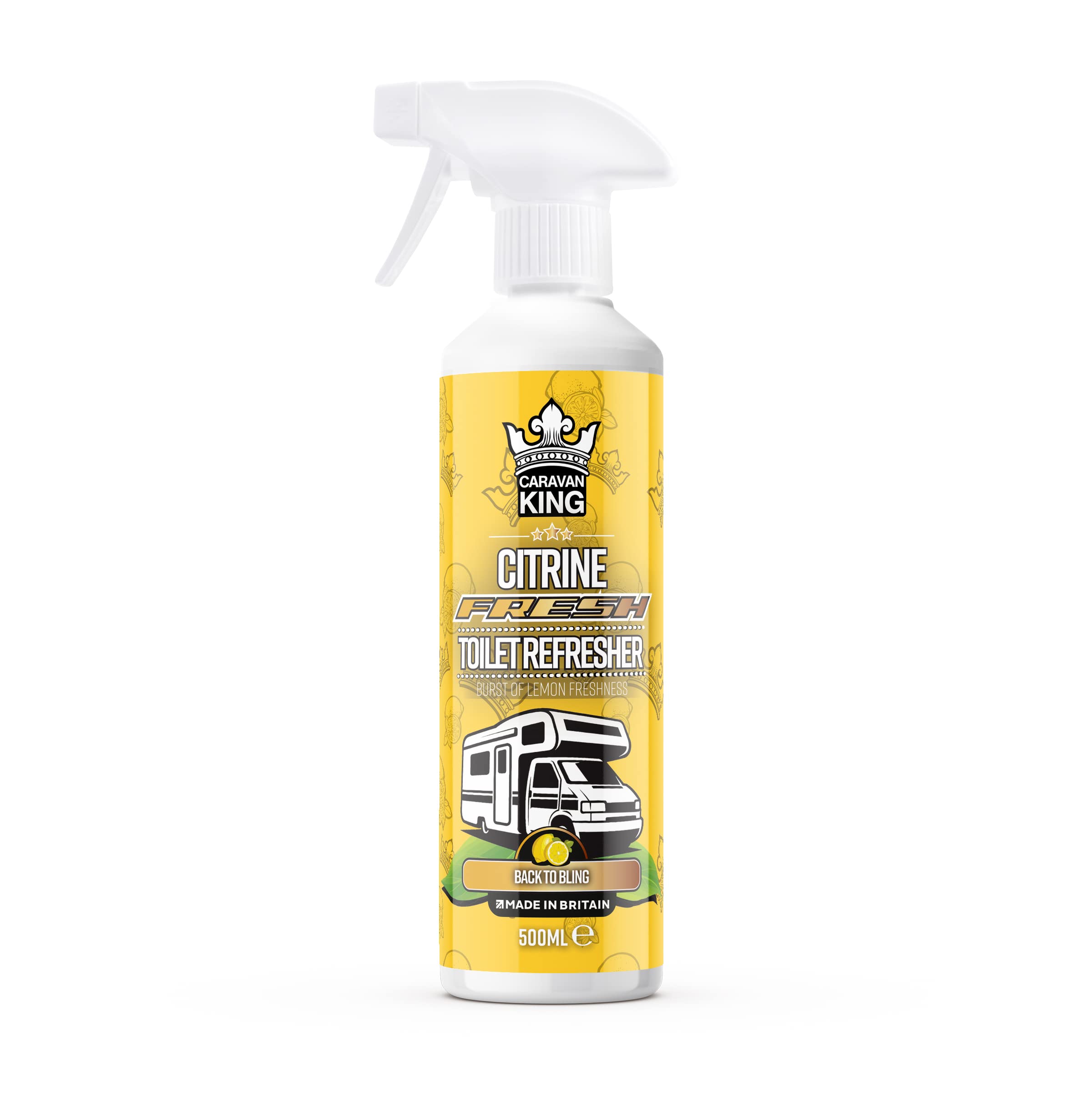 Caravan King Antibacterial Toilet Refresher Spray - Lemon Scent | 500 ml Trigger Spray