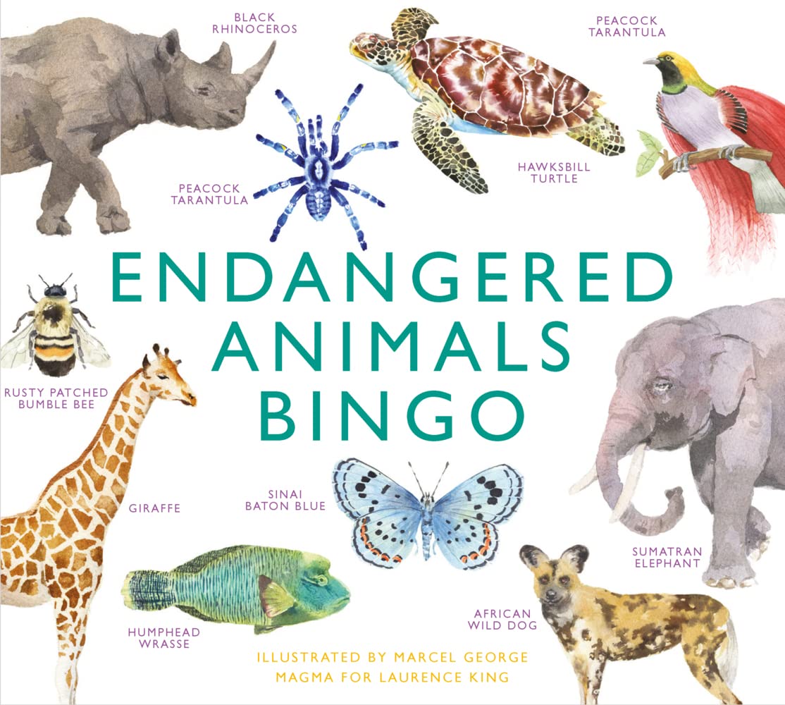 Endangered Animals Bingo: Learn About 64 Threatened Species with Illustrated Cards