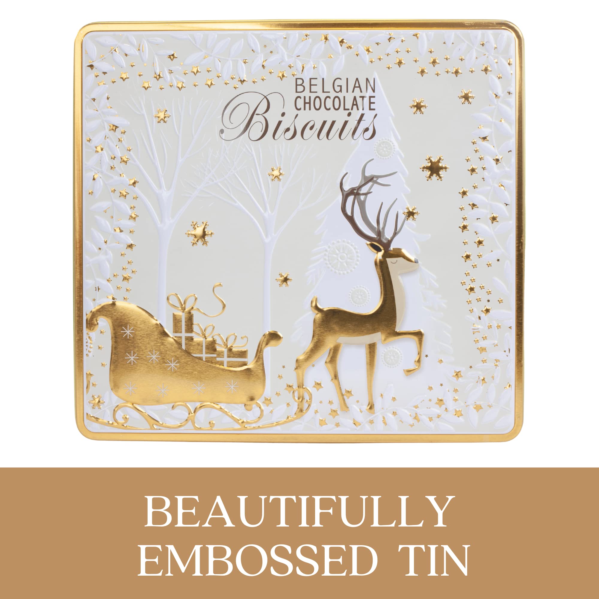 The Silver Crane Co. - Belgian Biscuits Tin Christmas Gift Set with Assorted Chocolates 5