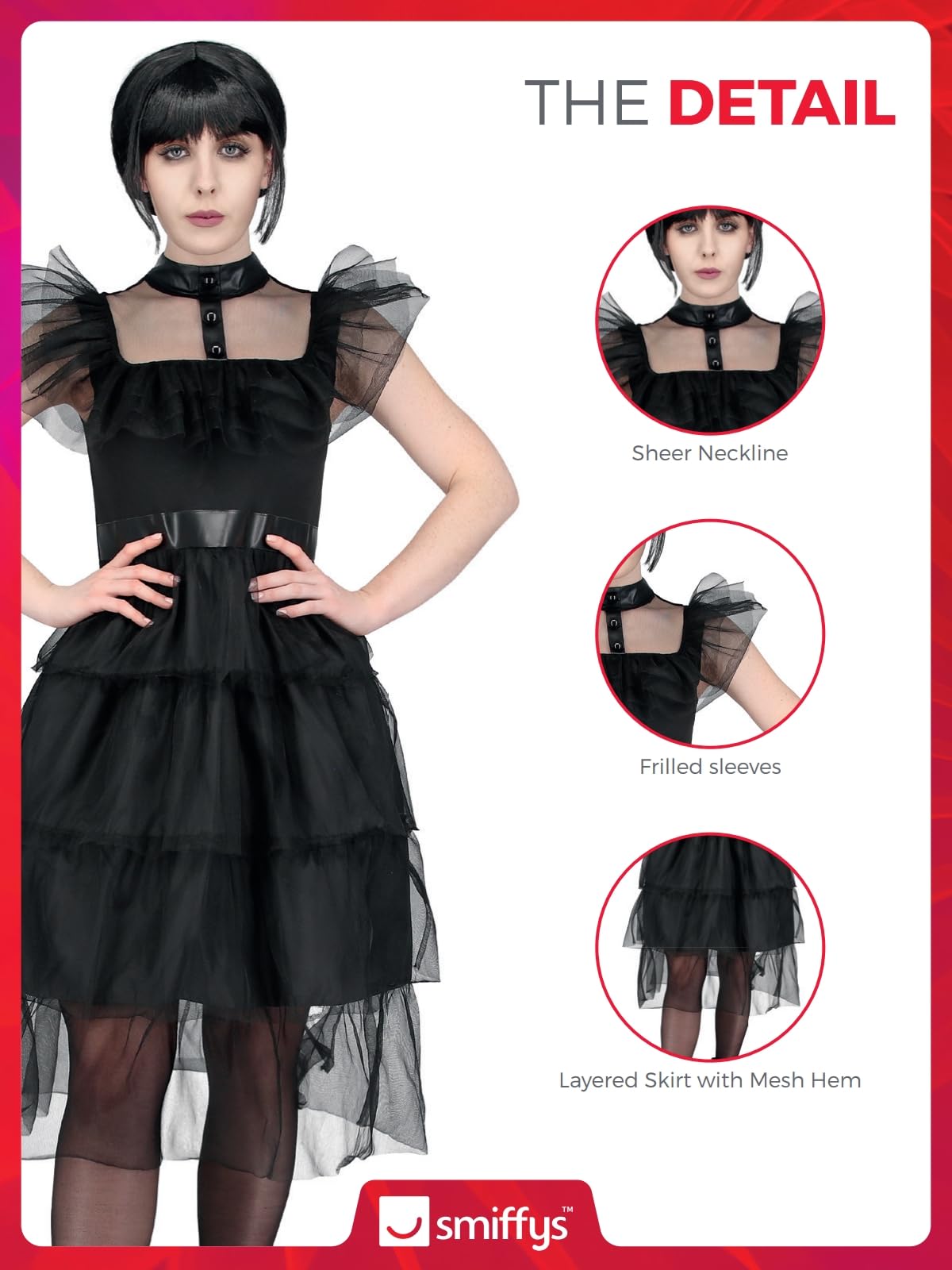 Smiffys Gothic Prom Costume Dress - Medium 4