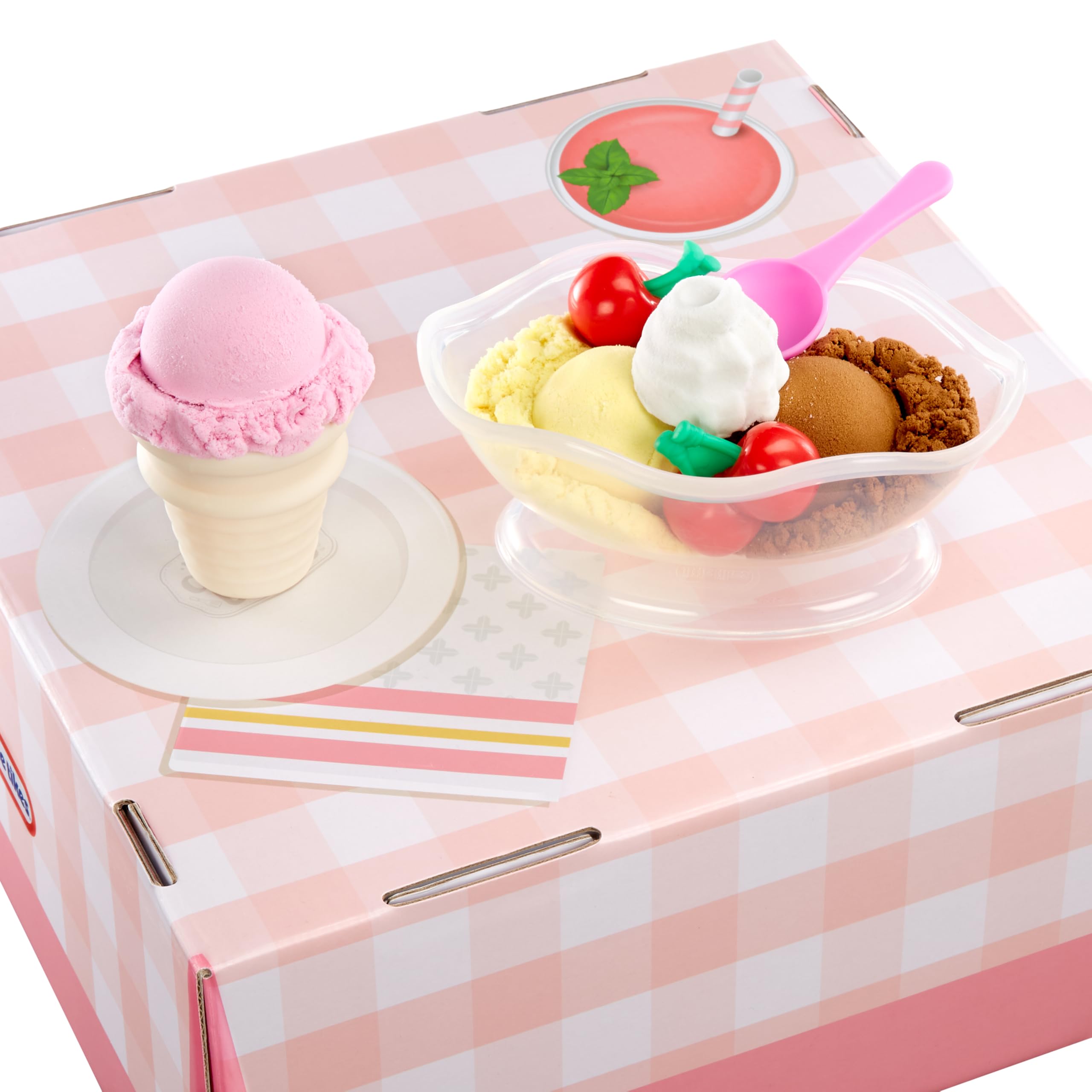 Little Tikes Creative Chefs Ice Cream Kit - 17-Piece Pretend Play Set with Make-It! Mix, Ages 3+