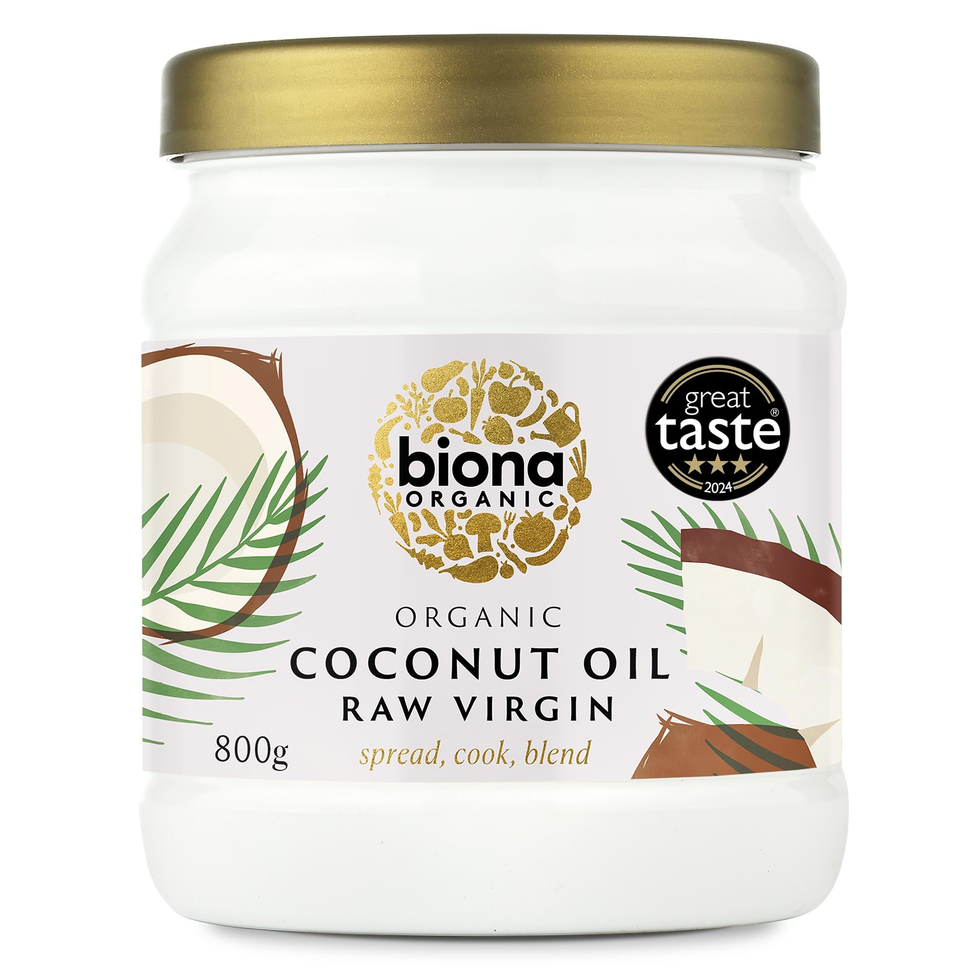 Biona Organic Raw Virgin Coconut Oil (800g) - Great Taste Award Winner 2024 1