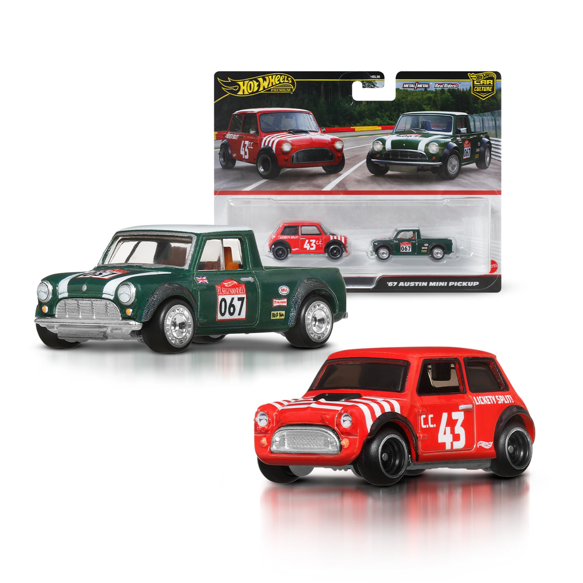 Hot Wheels Premium Morris Mini & '67 Austin Mini Pickup 2-Pack - 1:64 Scale Die-Cast Vehicles