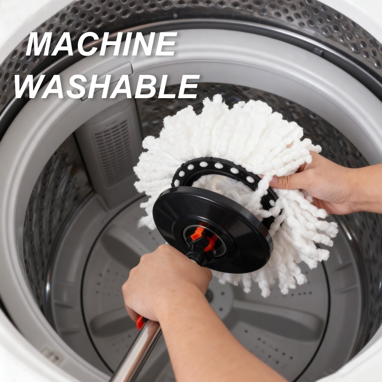 Requisite Needs Smart Spin Mop and Bucket Set – 360° Rotatable Microfiber Mop with Adjustable Stainless Steel Handle – Black 14