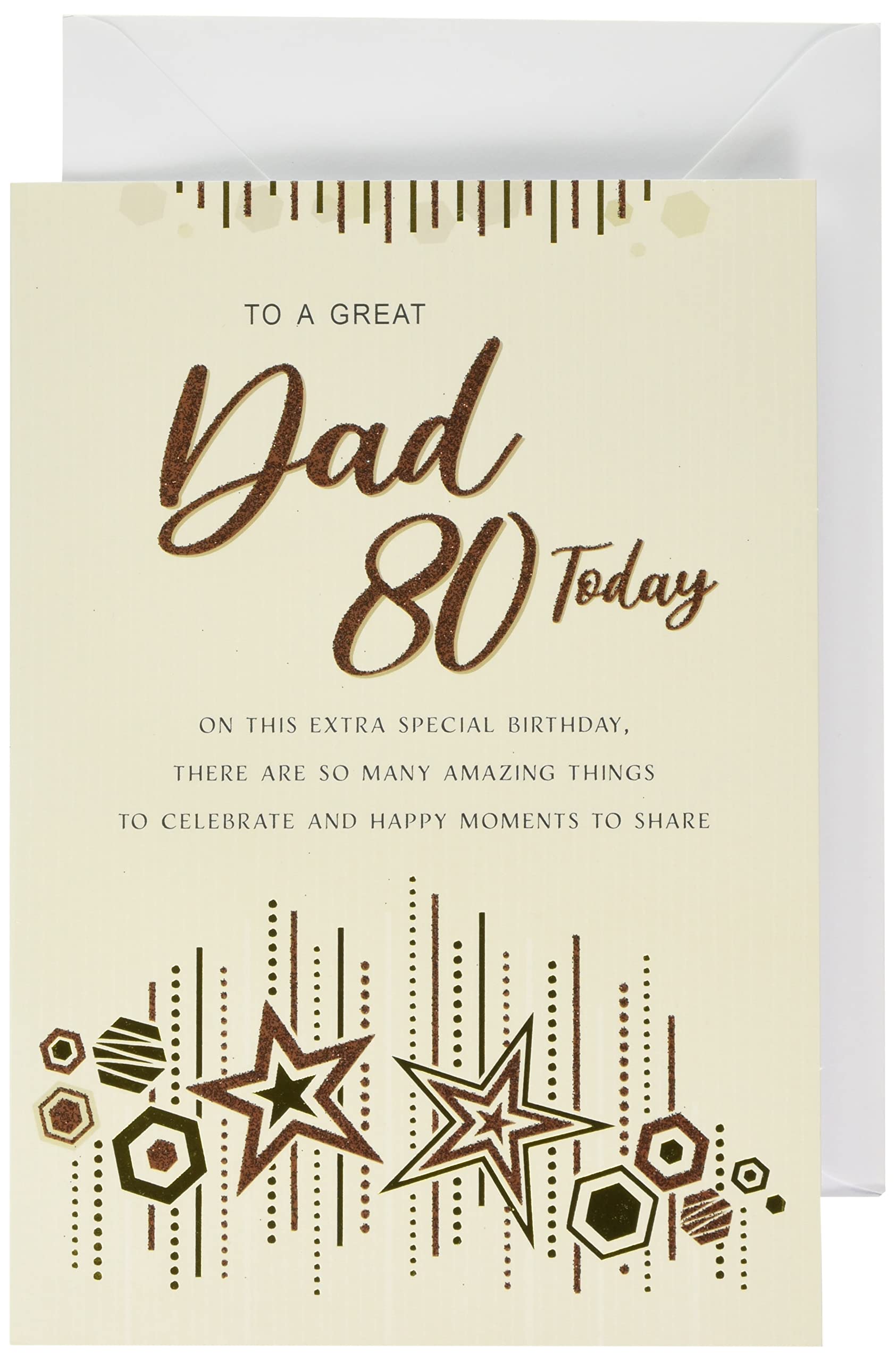 Piccadilly Greetings Regal Publishing Age 80 Dad Birthday Card | 9 x 6 inches | Metallic 1