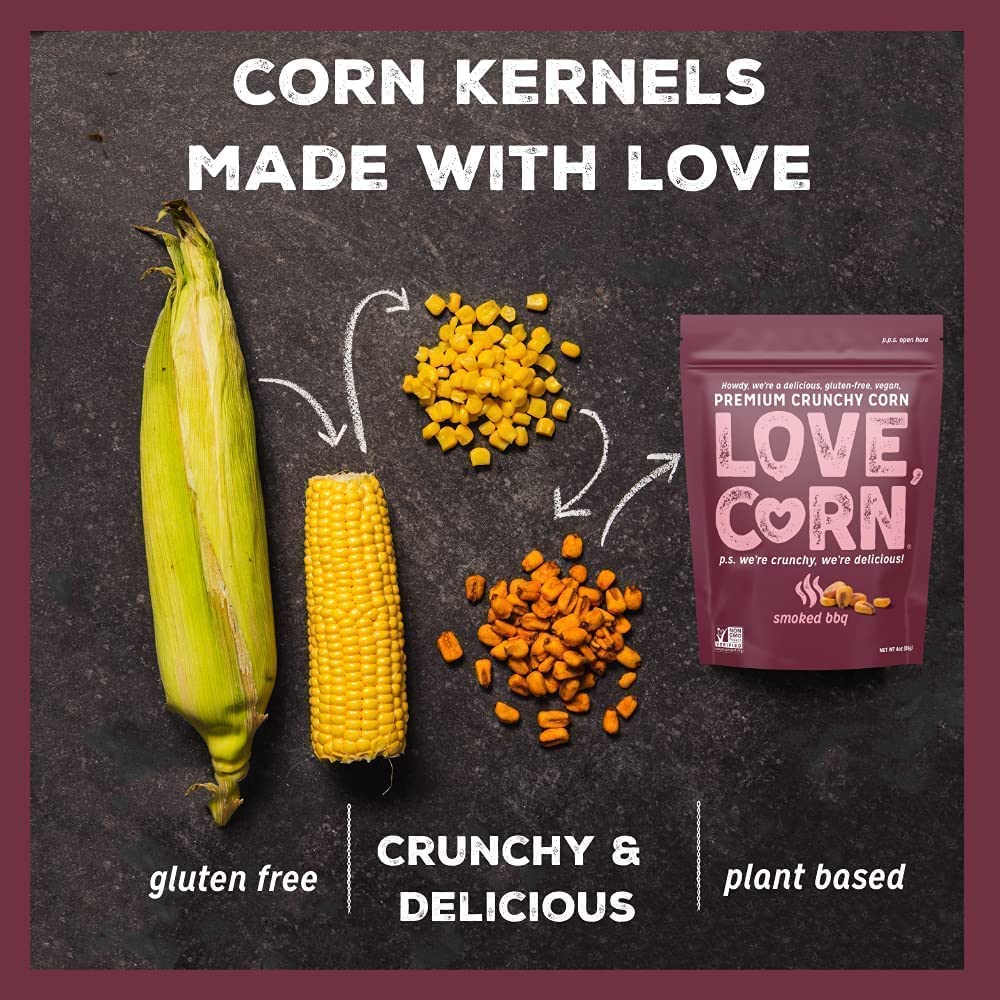 Love Corn Smoked BBQ Crunchy Roasted Corn Snacks, Gluten Free, 45g
