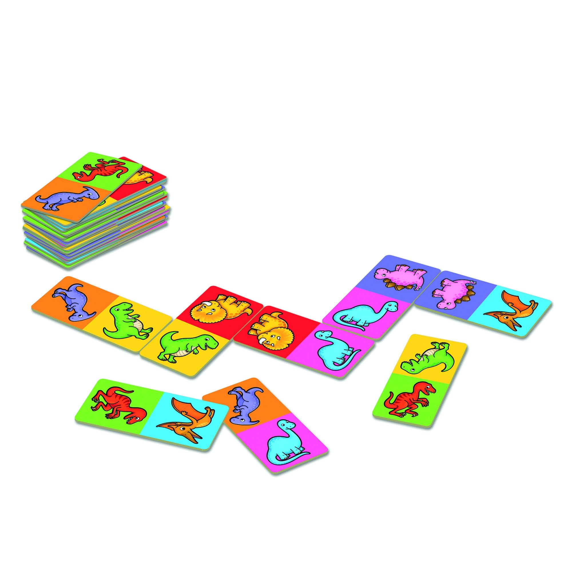 Orchard Toys Dinosaurier-Domino-Minispiel, kompaktes Reise-Domino für Kinder