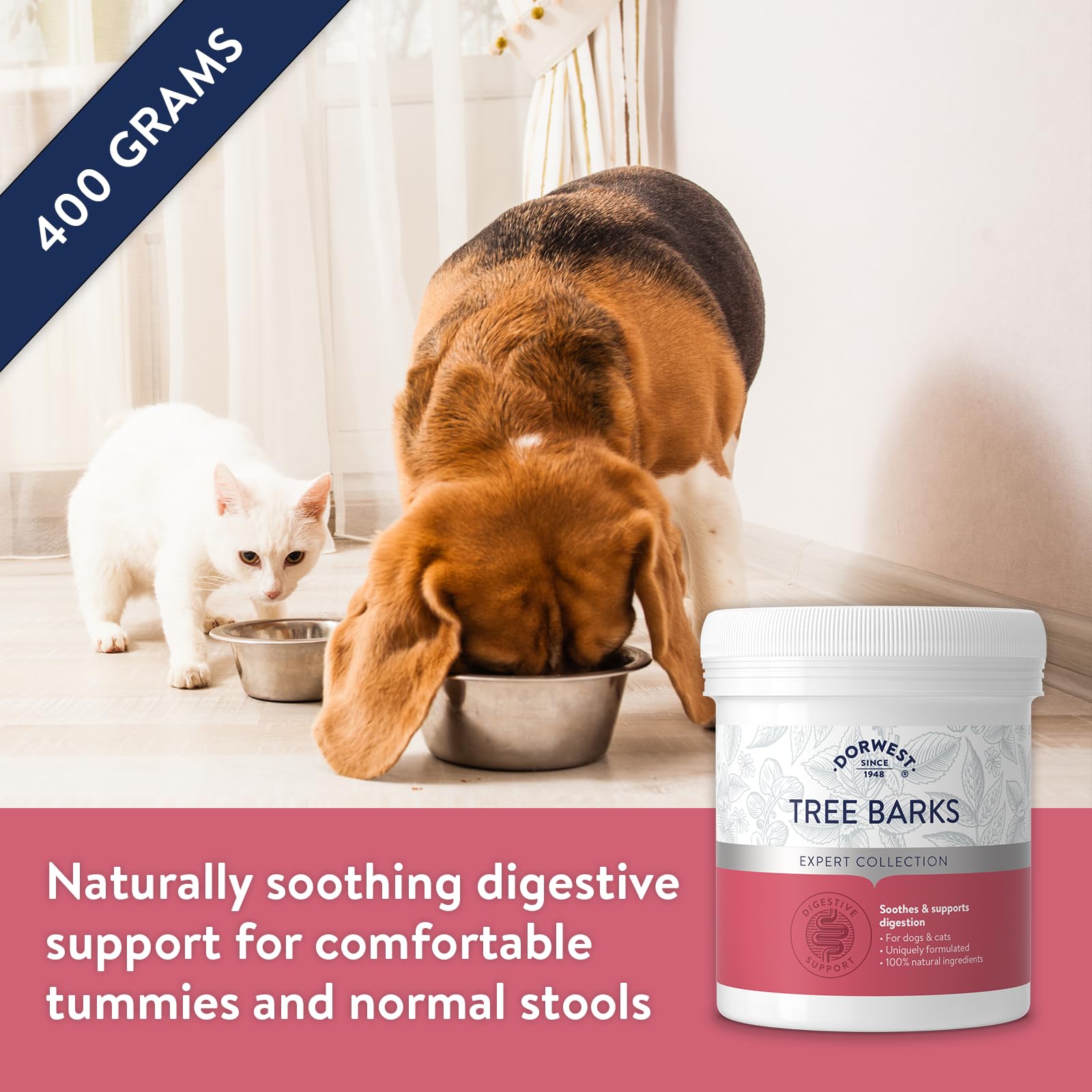 DORWEST HERBS Tree Barks Powder for Dogs and Cats - Digestive Support | 400g Powder