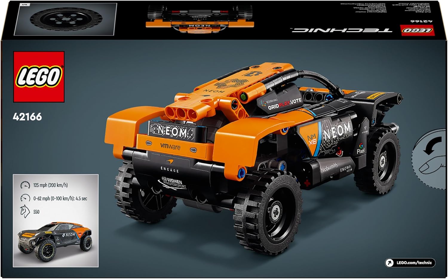 LEGO Technic NEOM McLaren Extreme E Race Car Toy - Pull-Back Action Vehicle for Kids 7+
