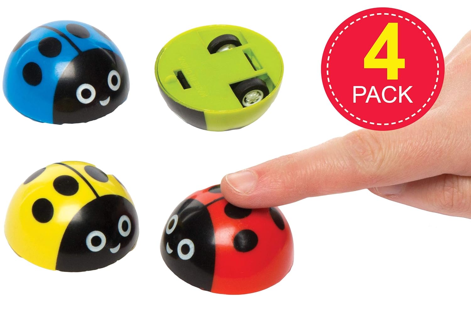 Baker Ross Ladybird Pull-Back Racers - 4 Pack with Assorted Colors, Age 3+ 7