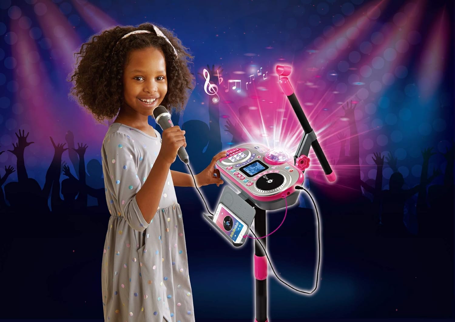 VTech Kidi Super Star DJ - Kids Microphone Toy with DJ Mixer, Sing-Along Songs & Sound Effects for Ages 6+ 4