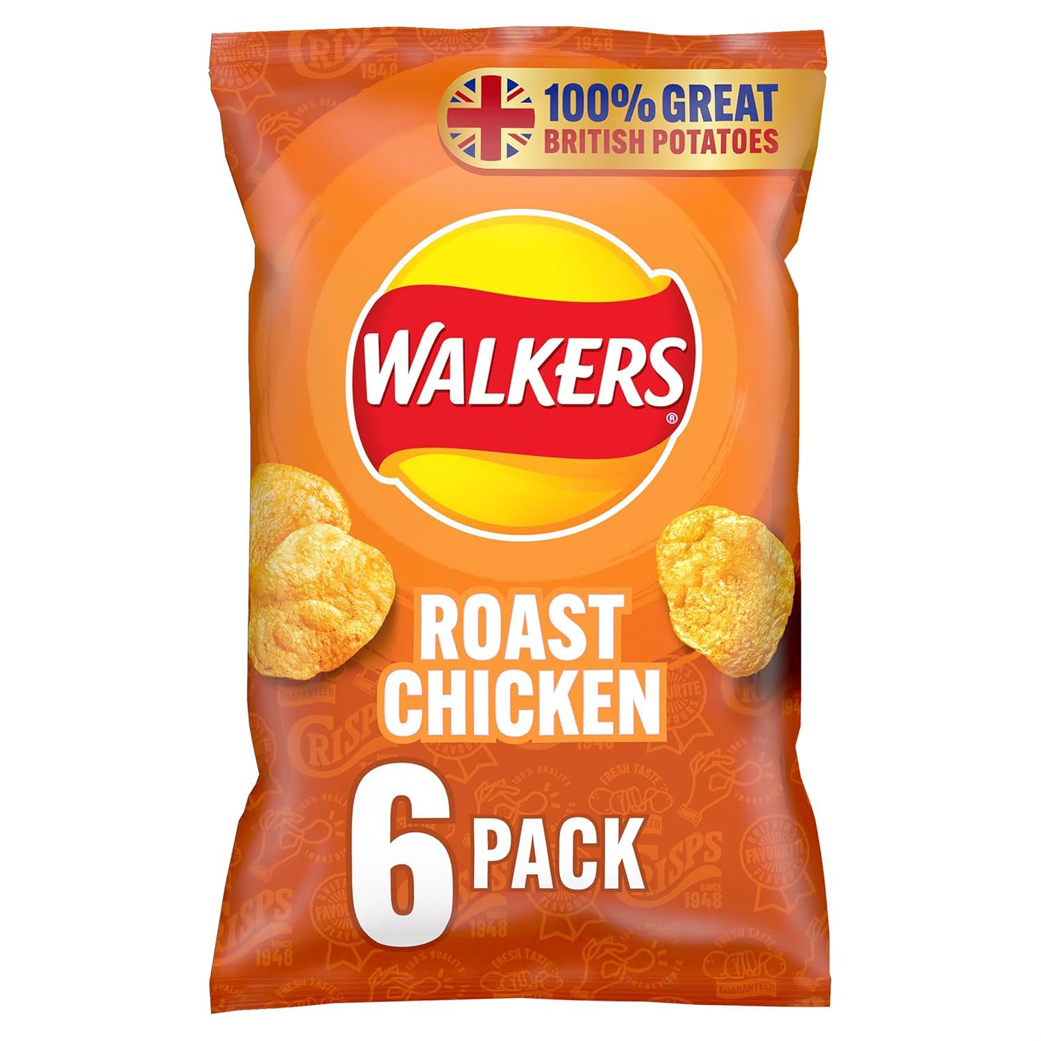 Walkers Roast Chicken Crisps Multipack 6x25g