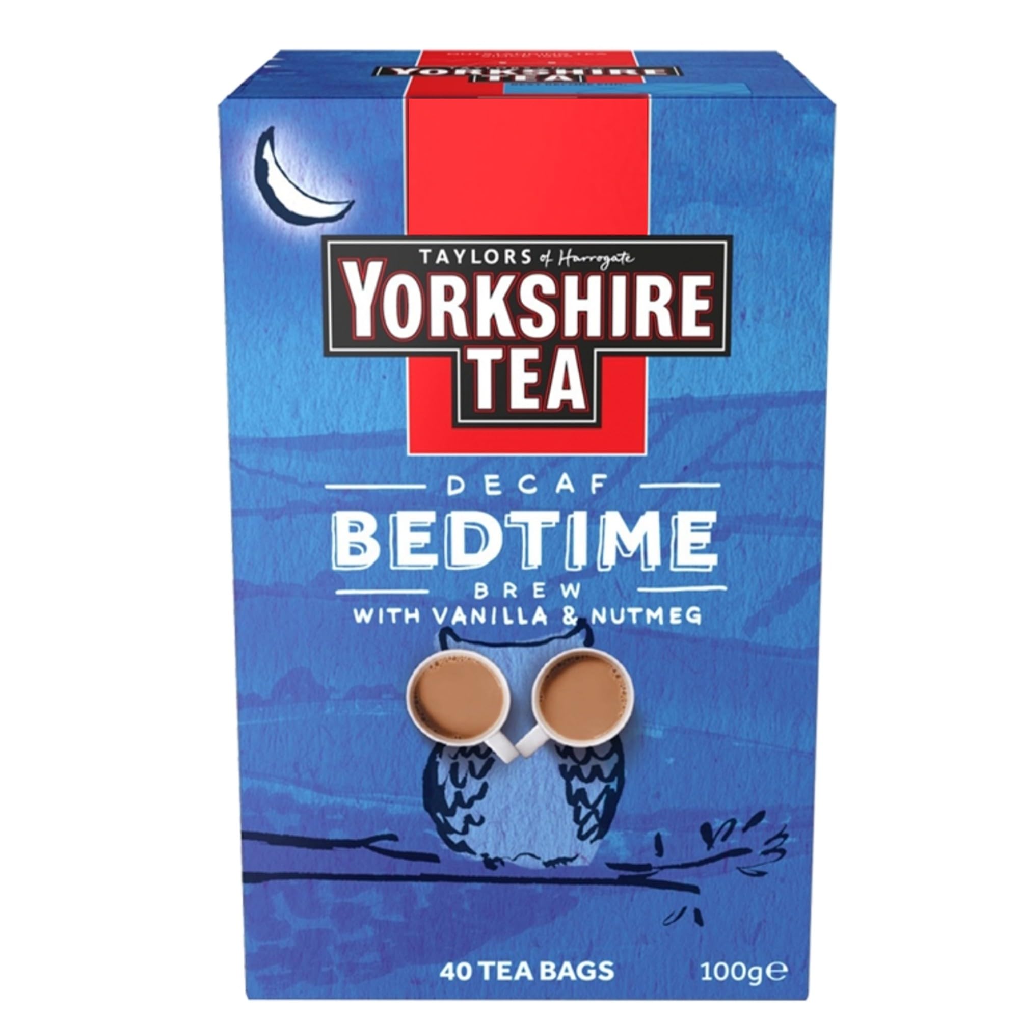 Yorkshire Tea Bedtime Brew Decaffeinated Tea Bags - 160 Bags (4 Boxes of 40) | Lemon Balm & Nutmeg