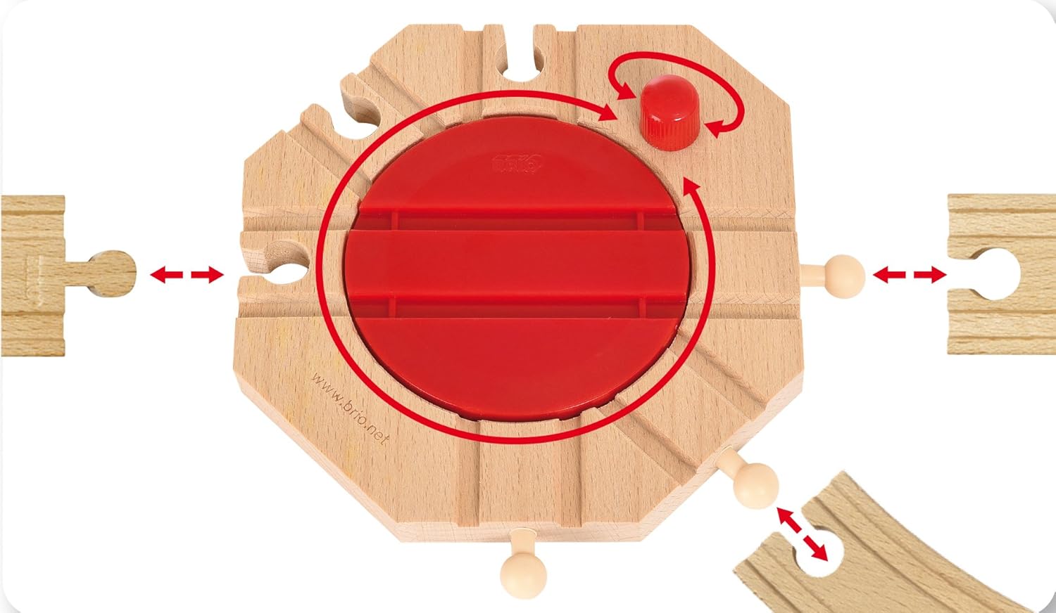 BRIO Mechanical Turntable Wooden Train Track for Kids - Compatible with BRIO Railway Sets 4
