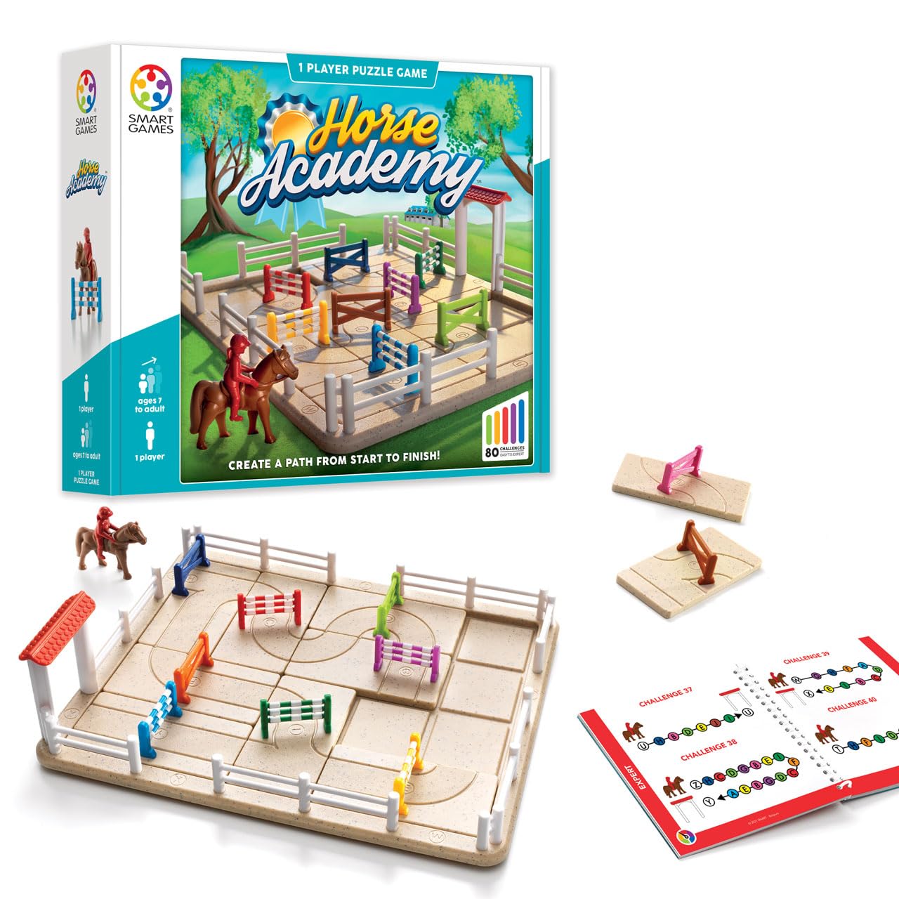 SmartGames Horse Academy Puzzle Game | 80 Challenges | Ages 7+