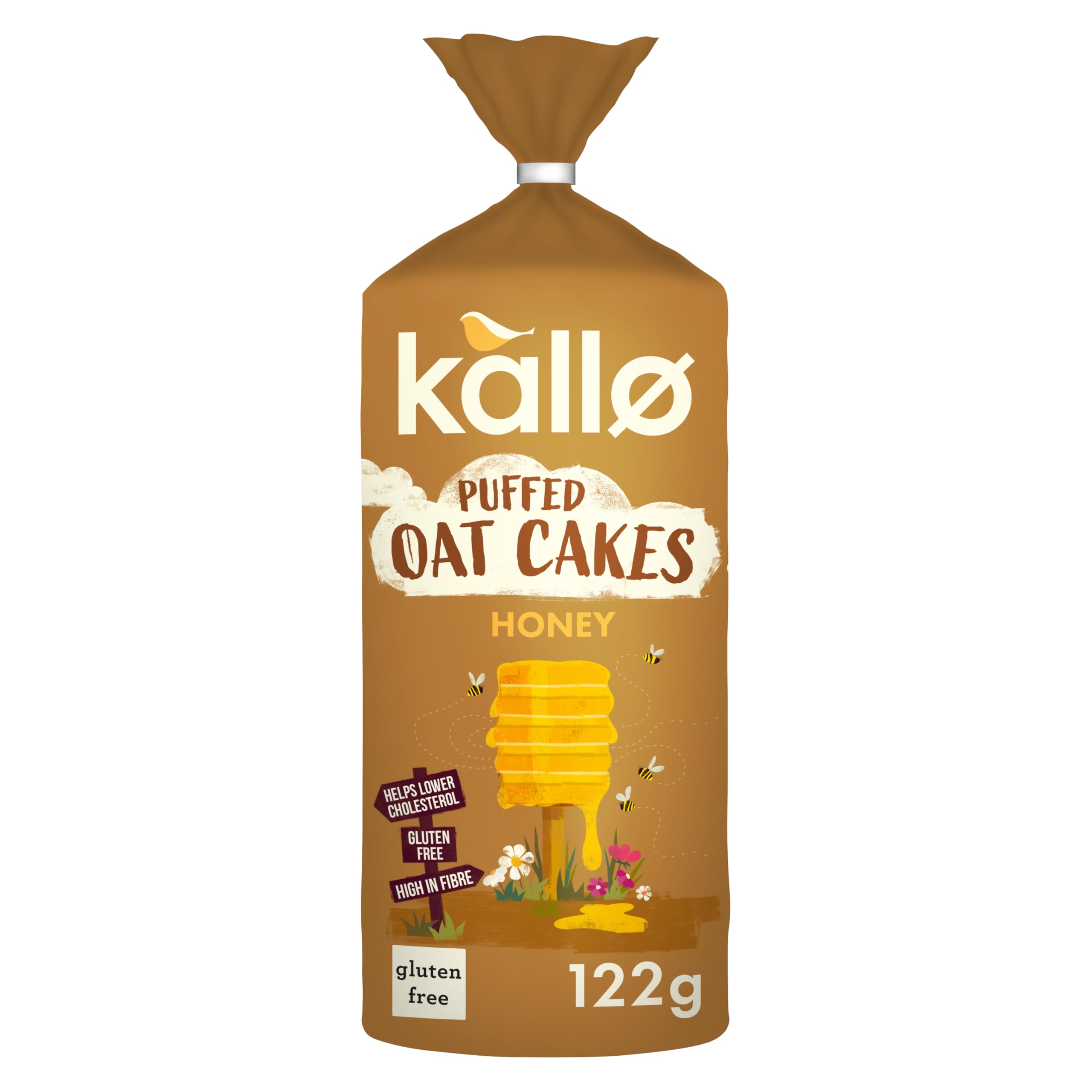 Kallo Honey Puffed Oat Cakes – Gluten-Free, High Fibre, Cholesterol-Lowering Snack