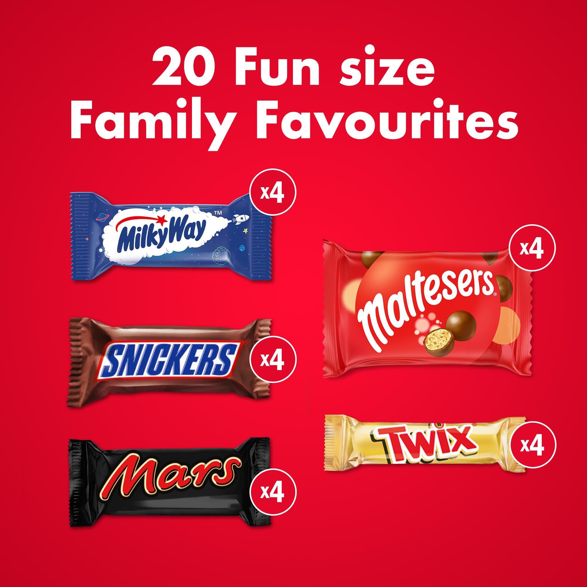 Mars Family Favourites Mixed Bulk Chocolate Multipack 358g - 20 Fun Size Bars & Bags 3
