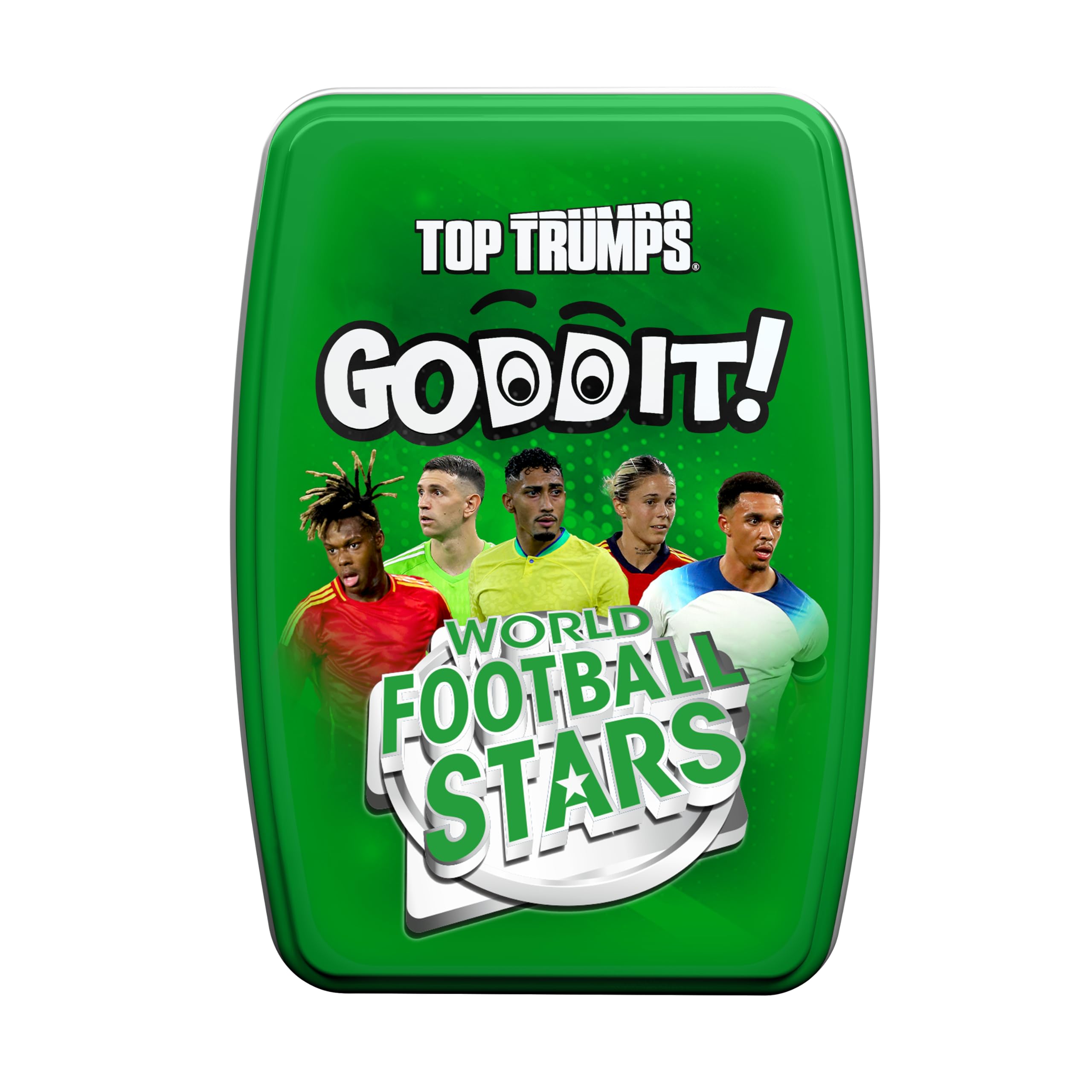 Top Trumps Goddit! Card Game - World Football Stars Theme | 5 Games in 1 | Portable Metal Tin 8