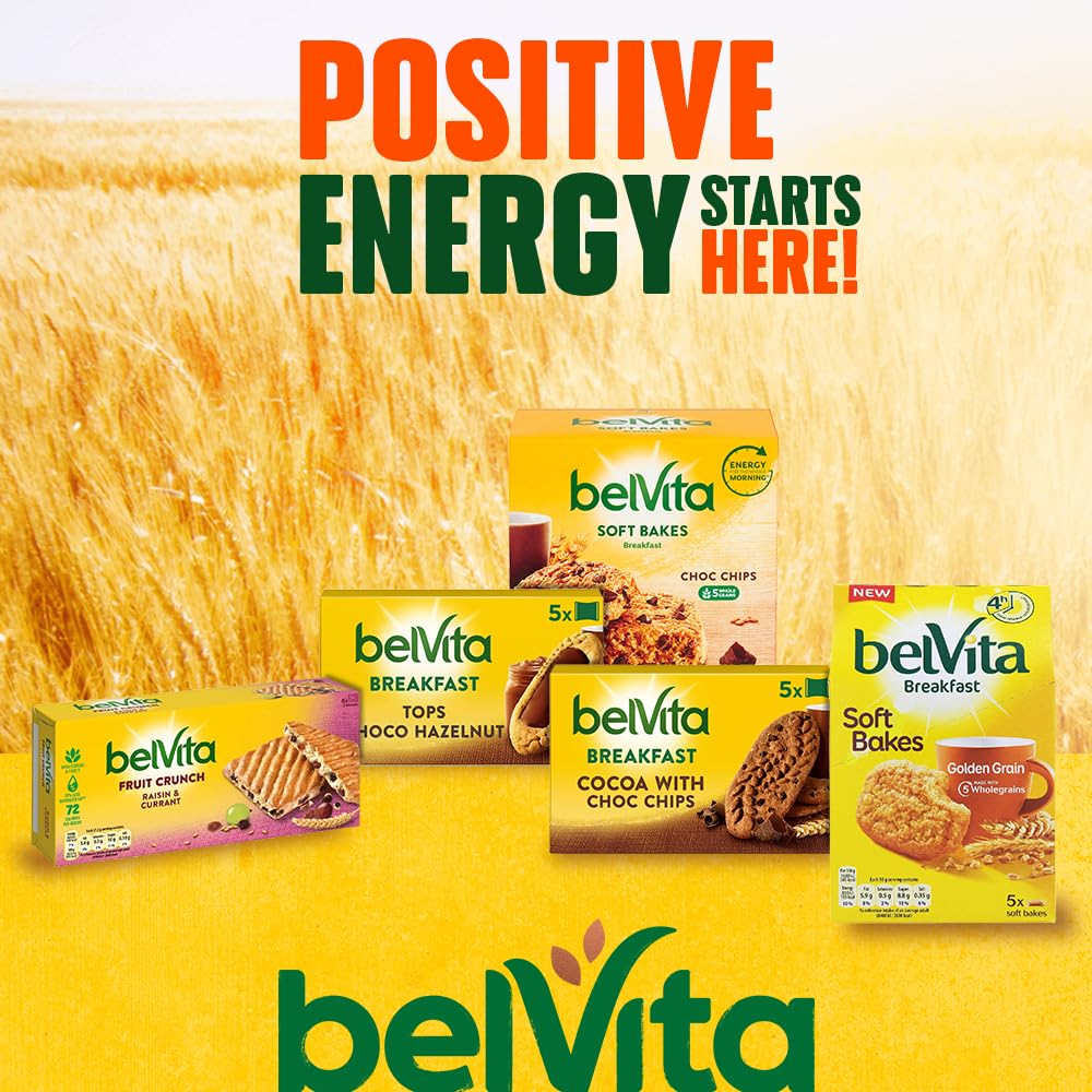 Belvita Breakfast Biscuits Honey and Nuts, 50g - Crunchy Wholegrain Biscuits with Honey, Nuts & Chocolate Chips 4
