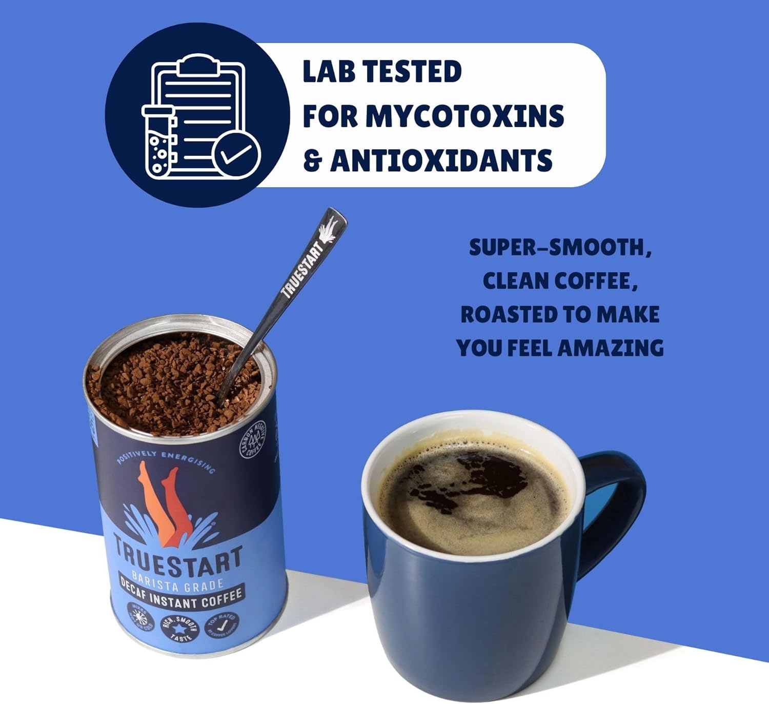 TrueStart Barista Grade DECAF Instant Coffee - 100g (55 Cups), Premium Freeze-Dried Colombian Arabica 4