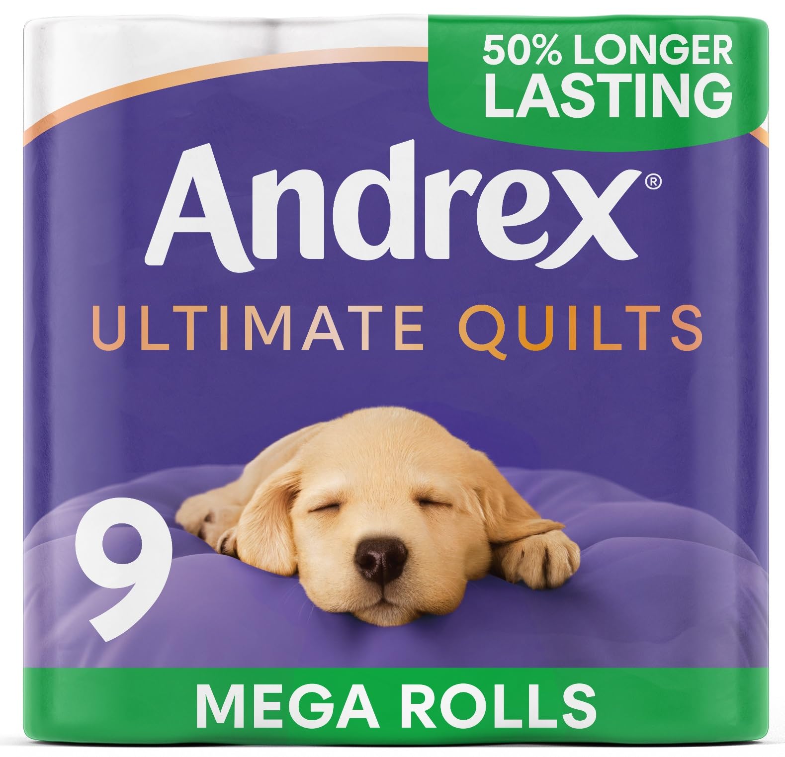Andrex Supreme Quilts Mega-Toilettenpapier – 9 Rollen (entspricht 13,5 Standardrollen) 10