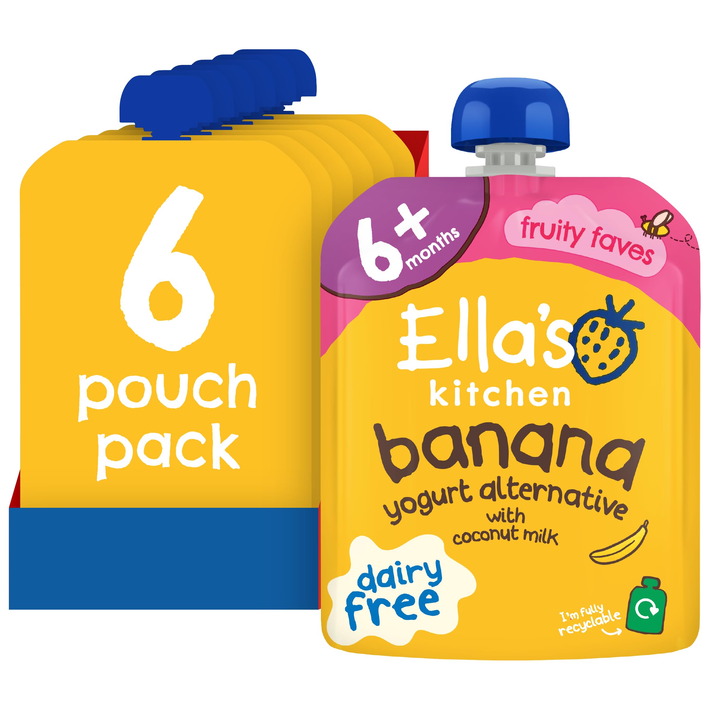 Ella's Kitchen Dairy Free Banana Yoghurt Alternative with Coconut Milk, 90g